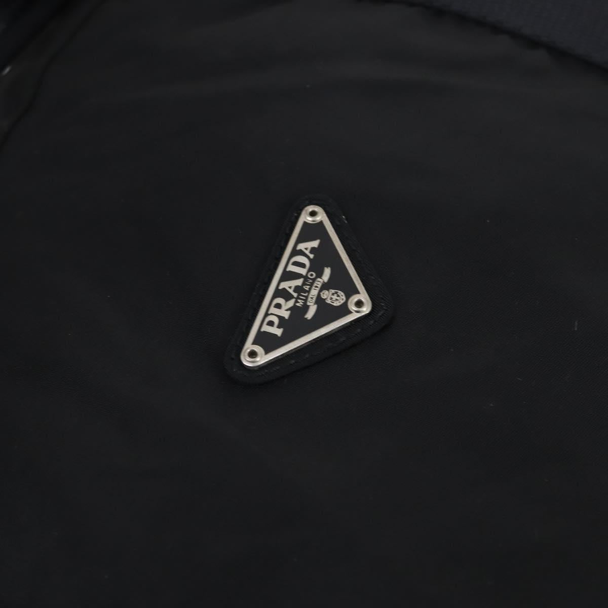 PRADA Boston Bag Nylon 2way Black Silver Auth 150432