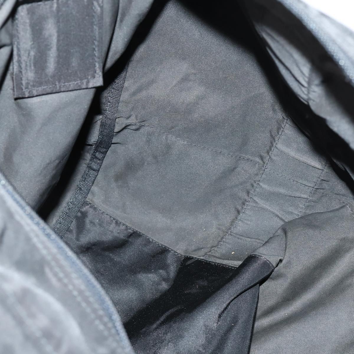 PRADA Boston Bag Nylon 2way Black Silver Auth 150432