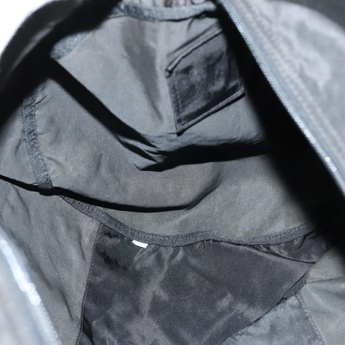 PRADA Boston Bag Nylon 2way Black Silver Auth 150432