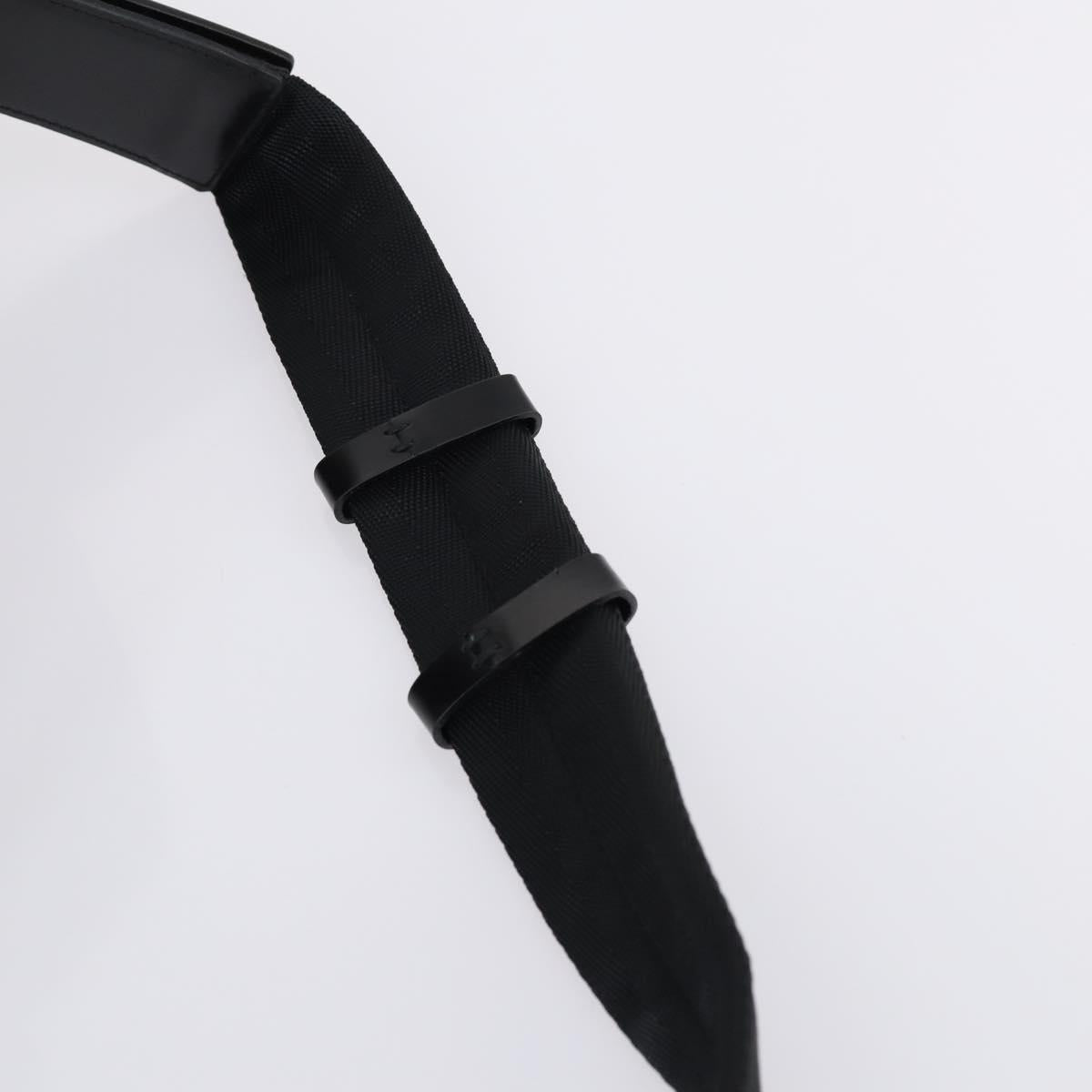 PRADA Boston Bag Nylon 2way Black Silver Auth 150432