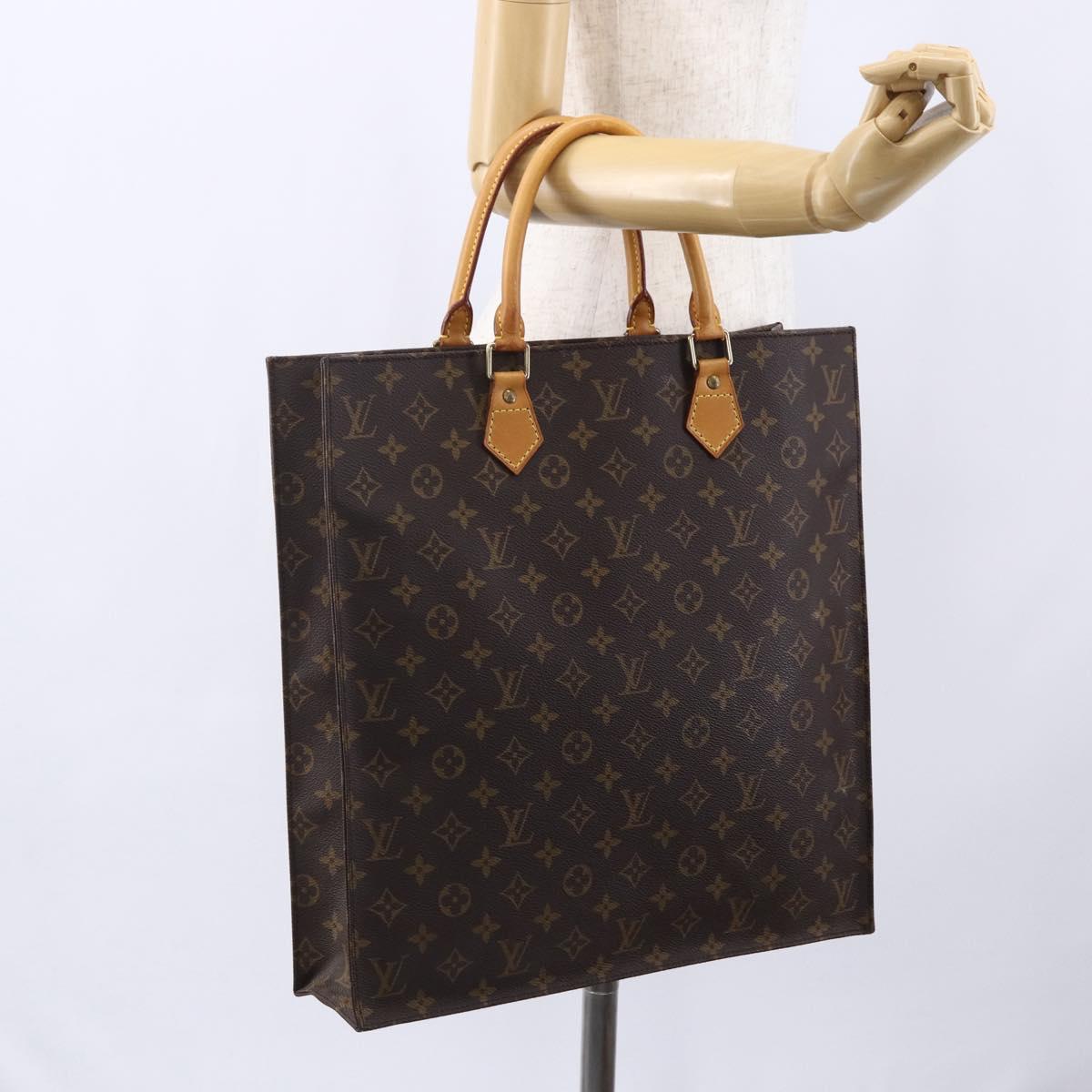 LOUIS VUITTON Monogram Sac Plat Hand Bag M51140 LV Auth 150436