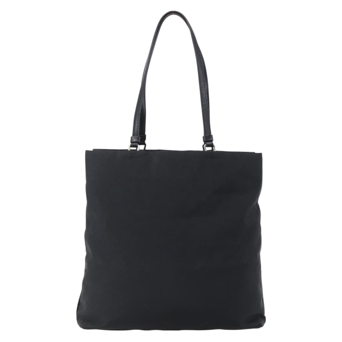 PRADA Tote Bag Nylon Black Auth 150438