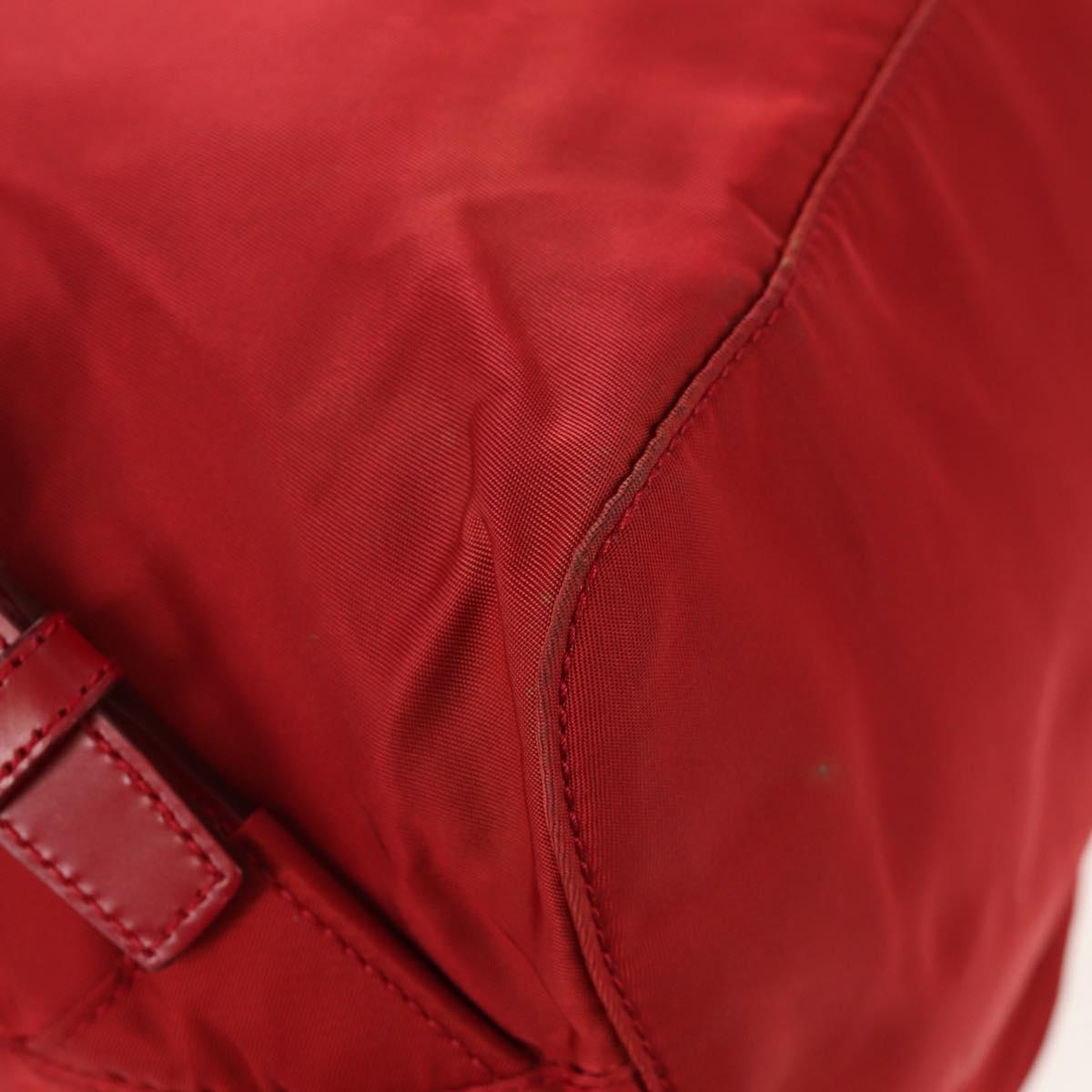 PRADA Backpack Nylon Red Silver Auth 150439V
