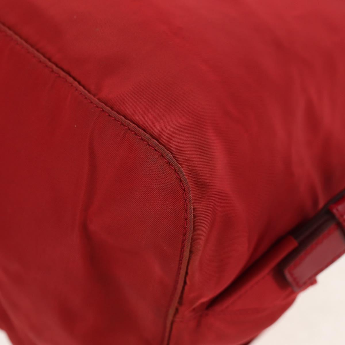 PRADA Backpack Nylon Red Silver Auth 150439V