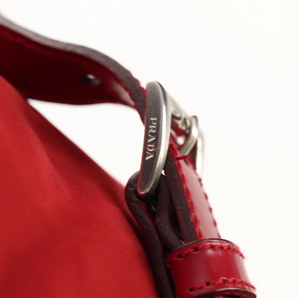 PRADA Backpack Nylon Red Silver Auth 150439V