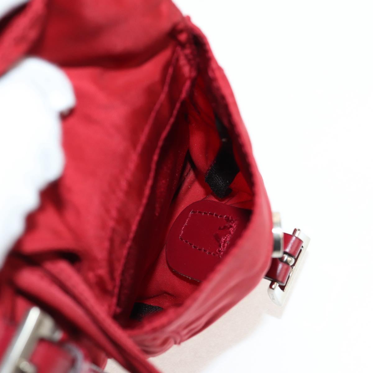PRADA Backpack Nylon Red Silver Auth 150439V