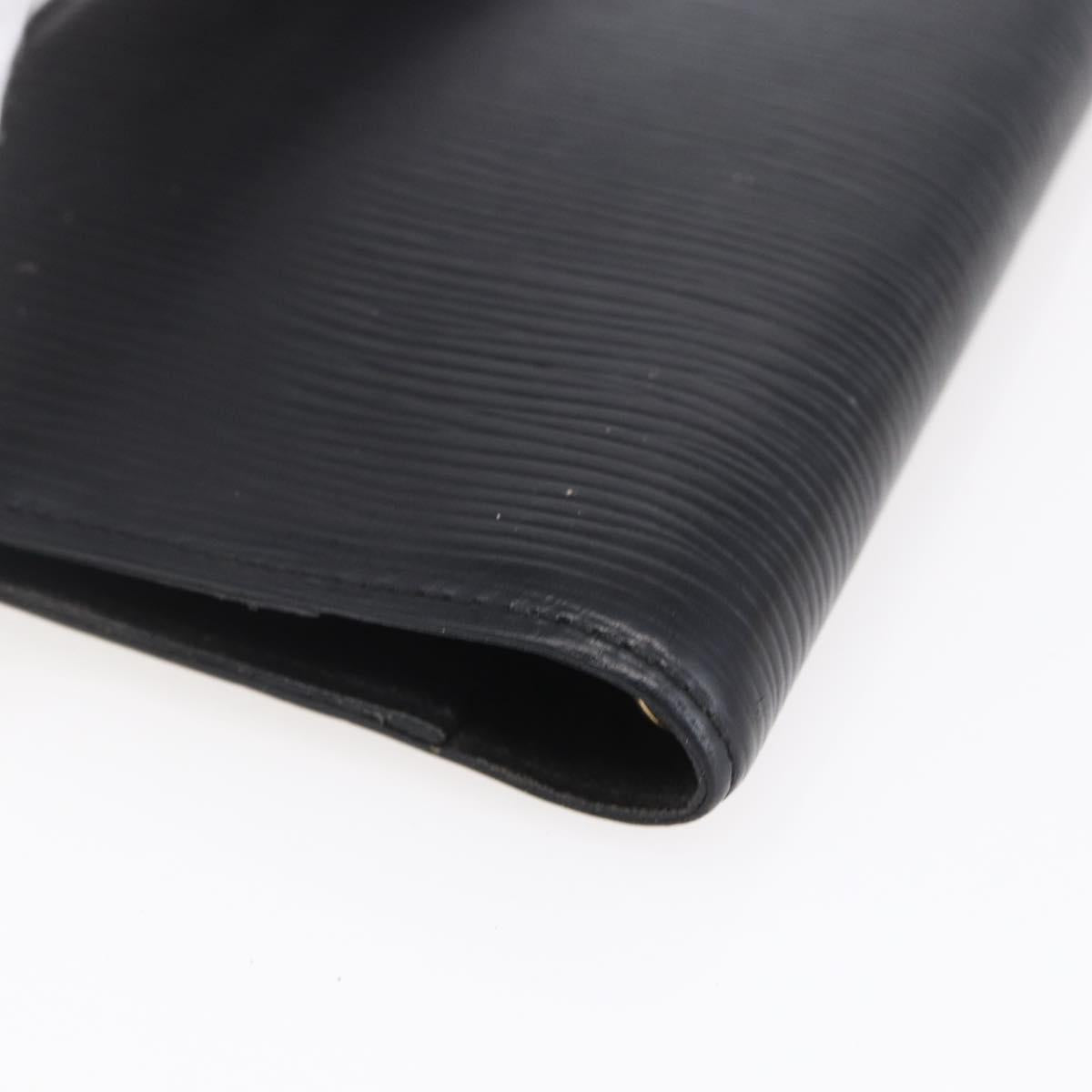LOUIS VUITTON Epi Agenda PM Day Planner Cover Black R20052 LV Auth 150463