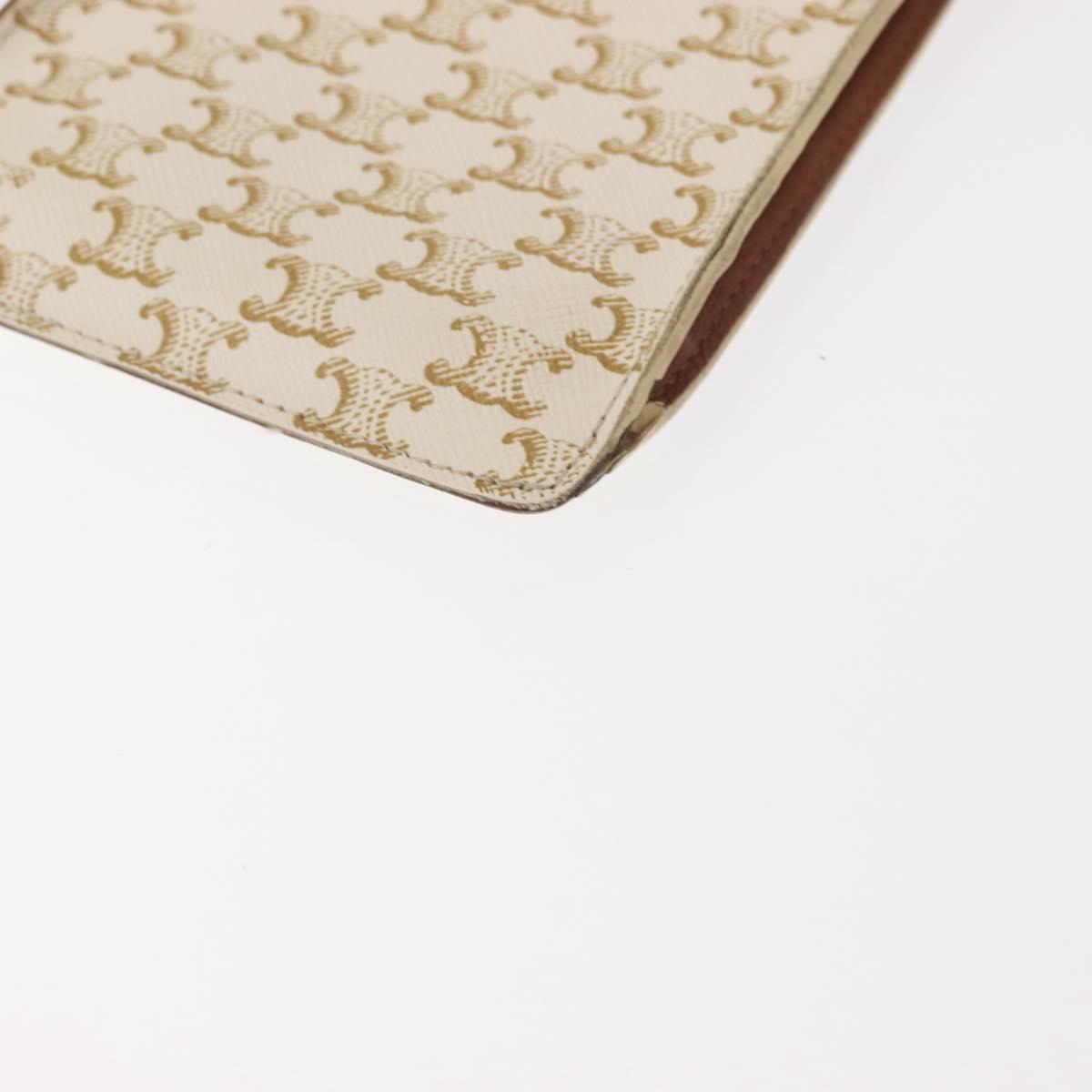 CELINE Triomphe Macadam Canvas Phone Pouch PVC Beige Auth 150473