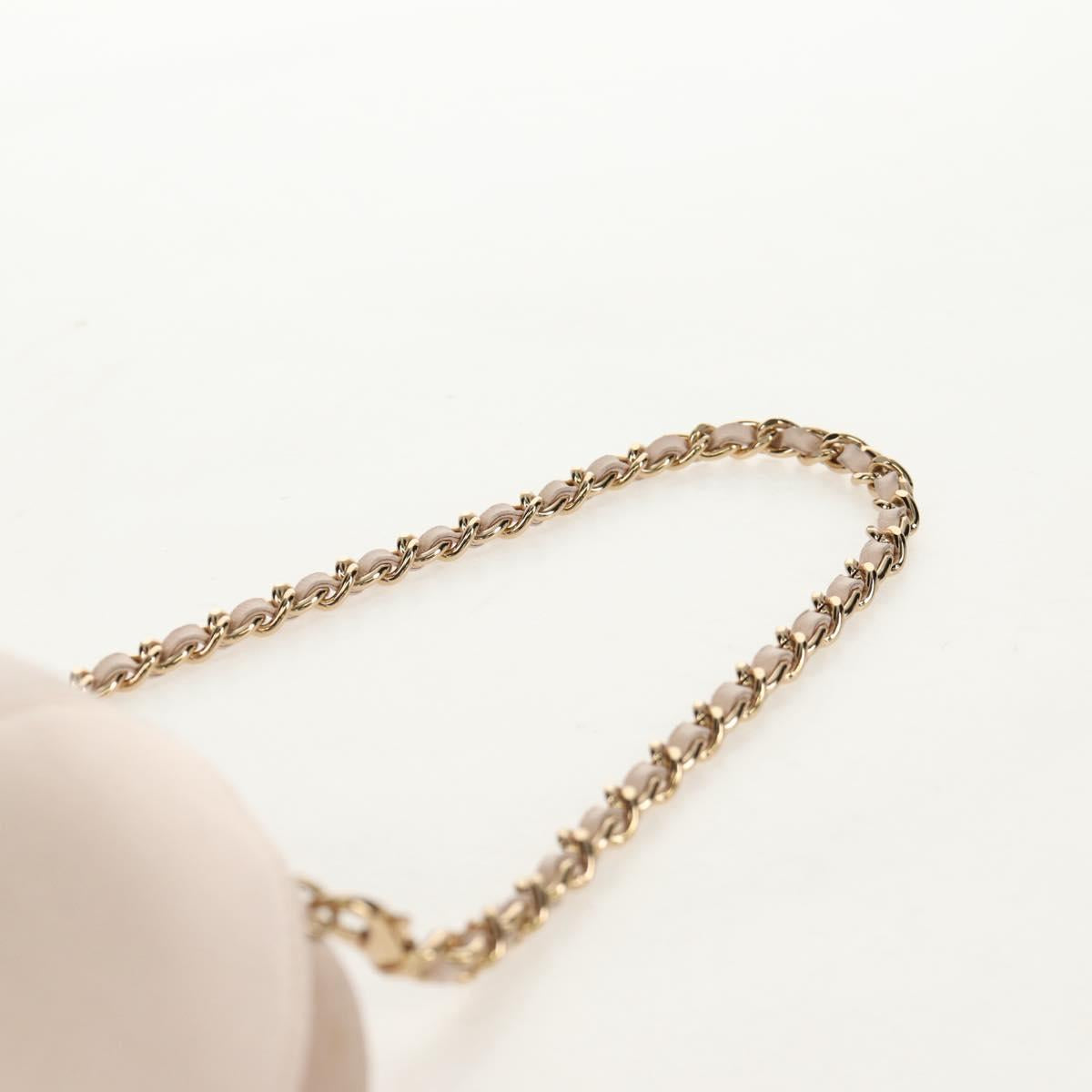 CHANEL Chain Camelia Shoulder Bag Satin Pink Gold CC Auth 150477V