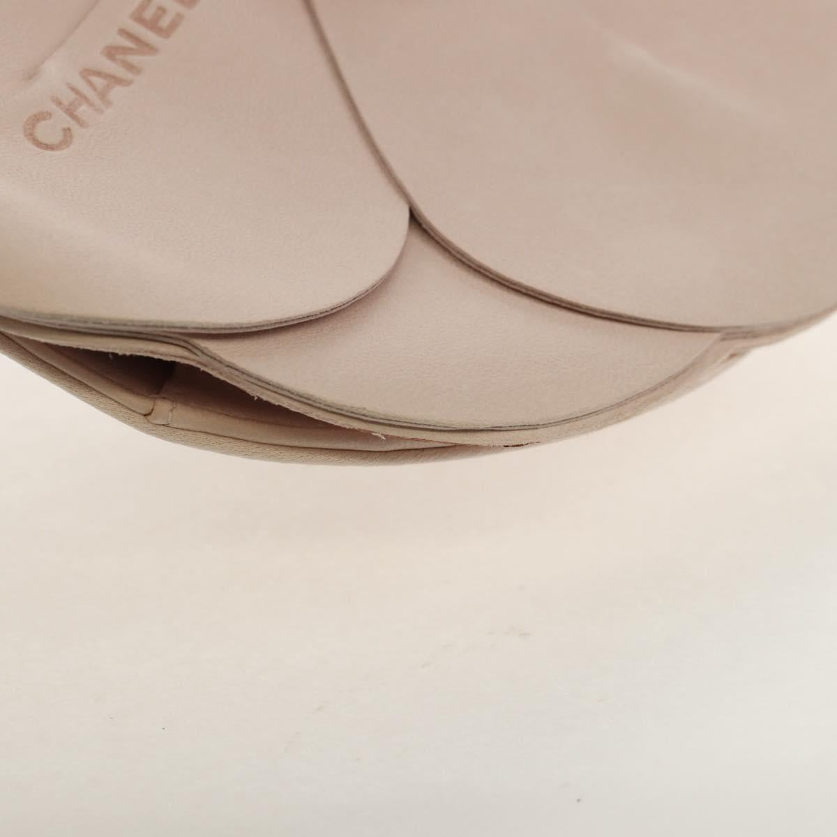 CHANEL Chain Camelia Shoulder Bag Satin Pink Gold CC Auth 150477V