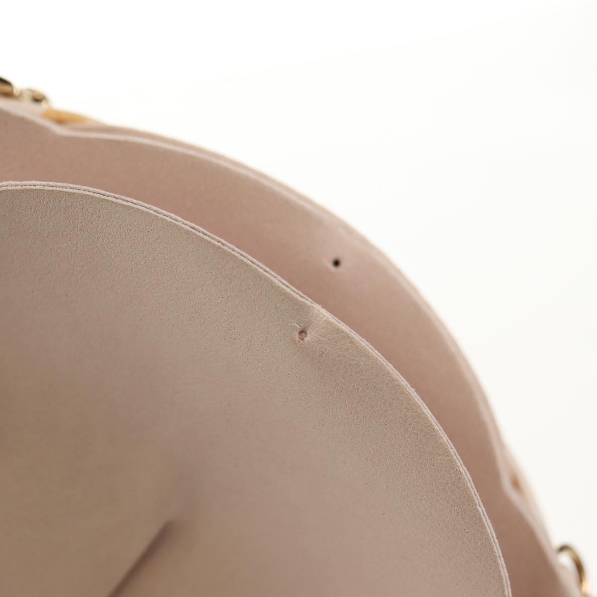 CHANEL Chain Camelia Shoulder Bag Satin Pink Gold CC Auth 150477V