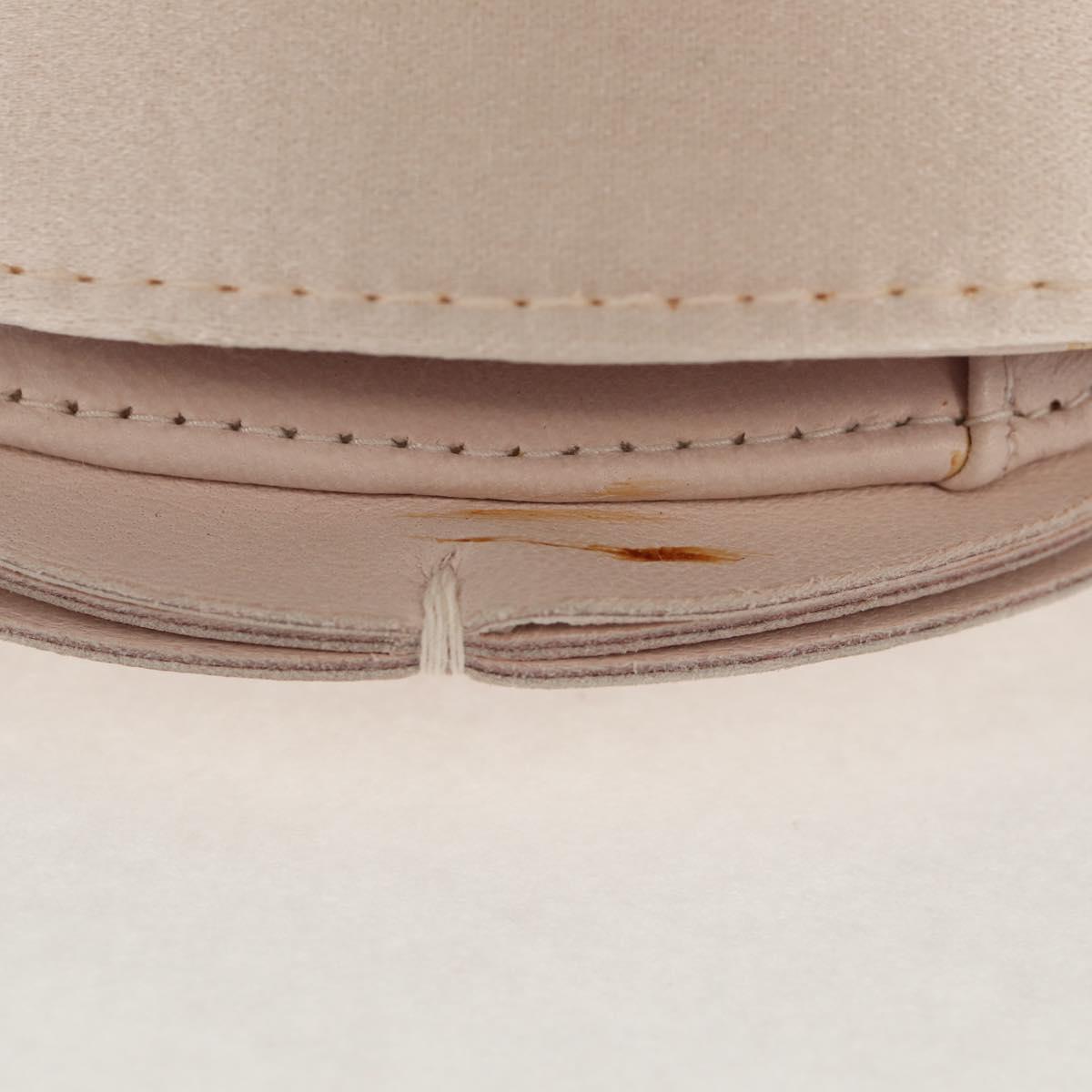 CHANEL Chain Camelia Shoulder Bag Satin Pink Gold CC Auth 150477V