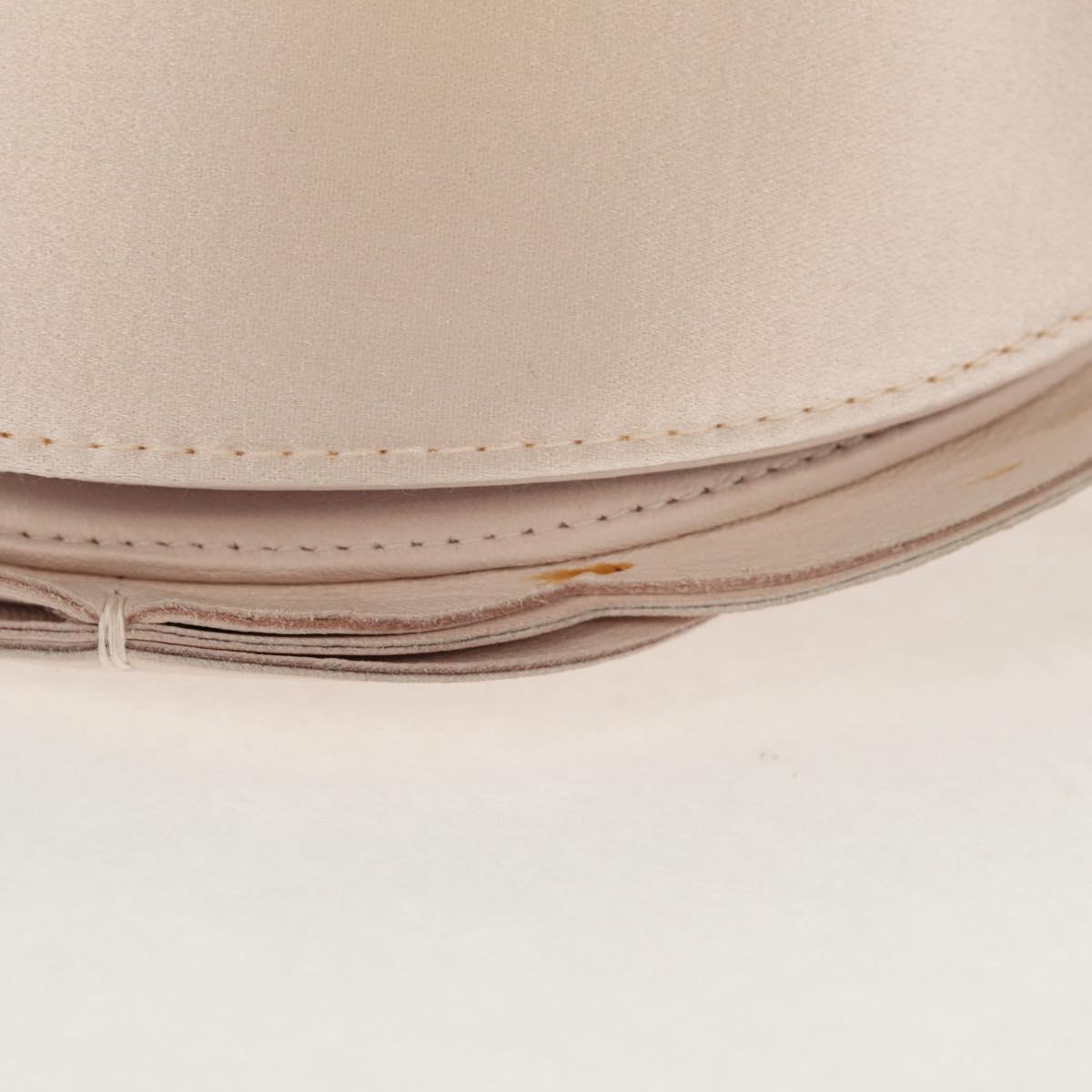 CHANEL Chain Camelia Shoulder Bag Satin Pink Gold CC Auth 150477V