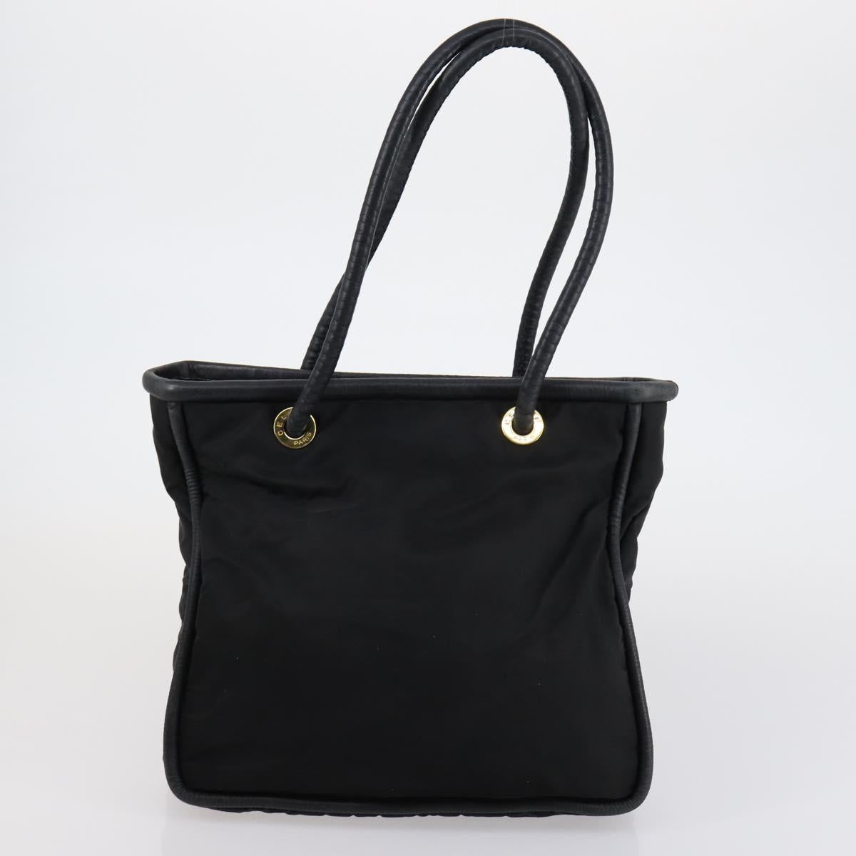 Salvatore Ferragamo Celine Hand Bag Nylon Leather 2 Set Black Auth 150480