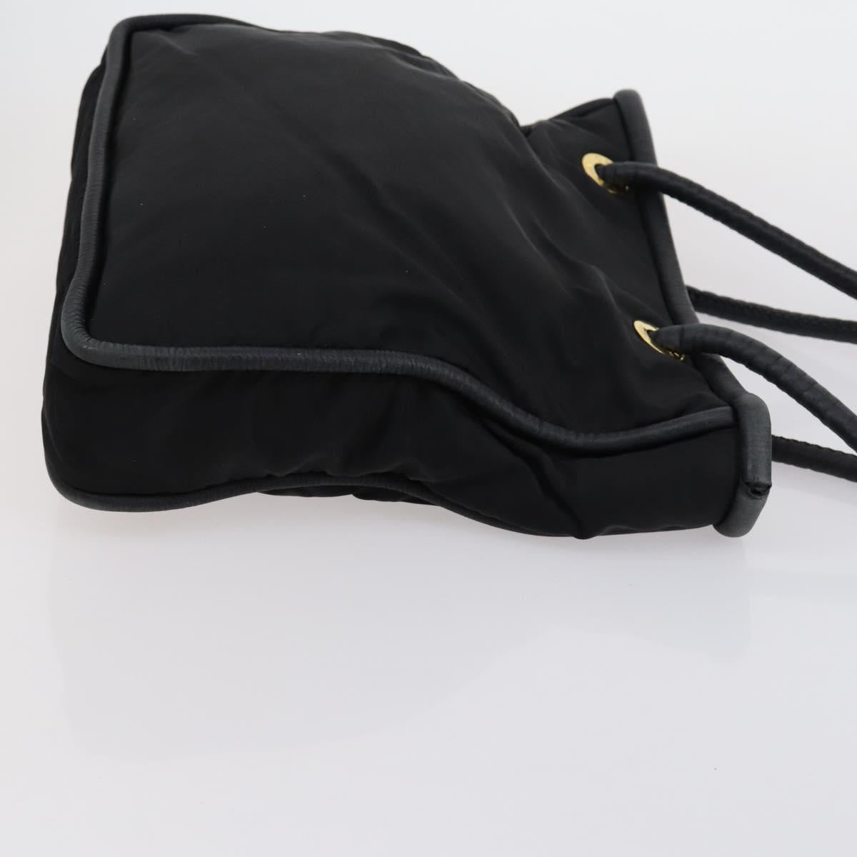 Salvatore Ferragamo Celine Hand Bag Nylon Leather 2 Set Black Auth 150480