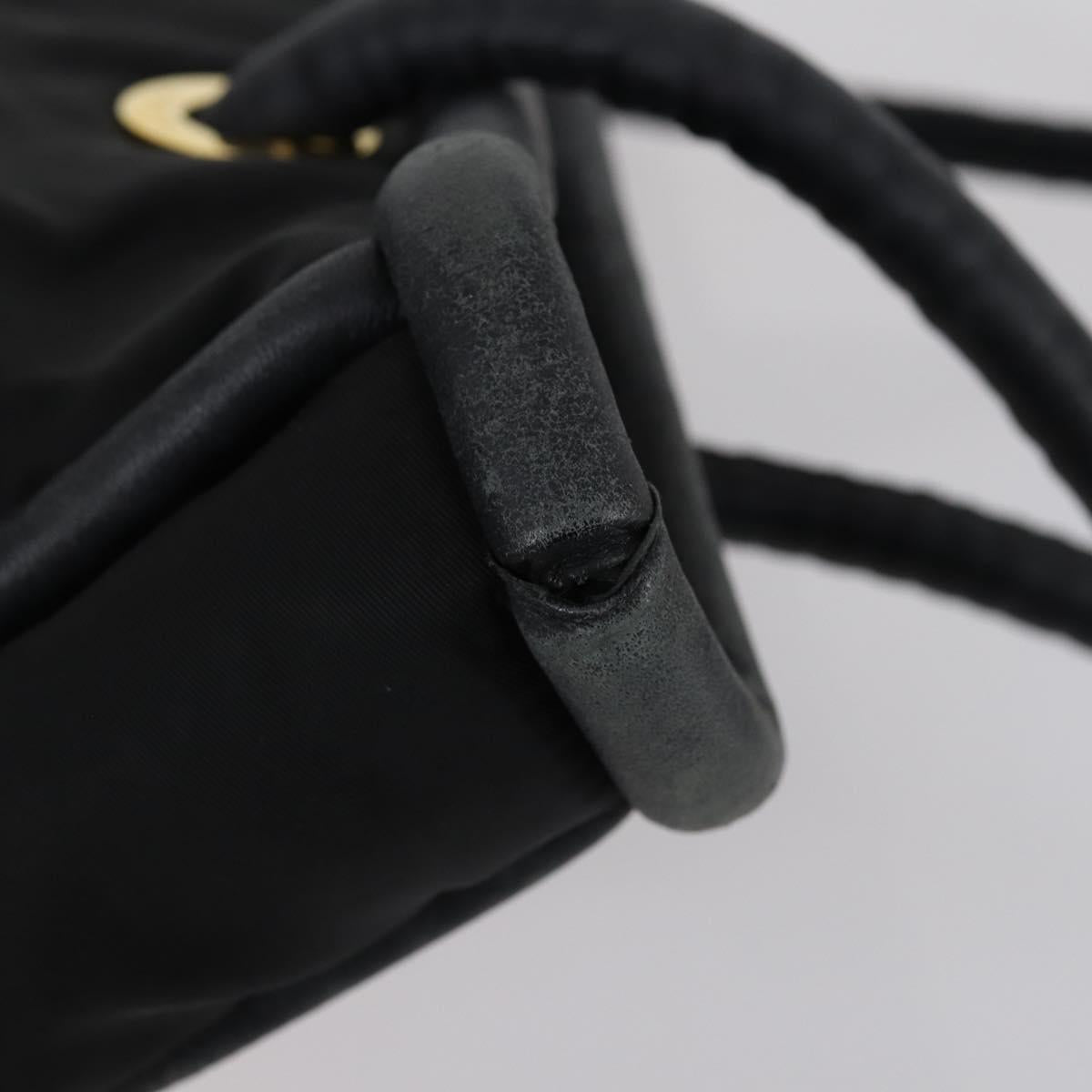 Salvatore Ferragamo Celine Hand Bag Nylon Leather 2 Set Black Auth 150480