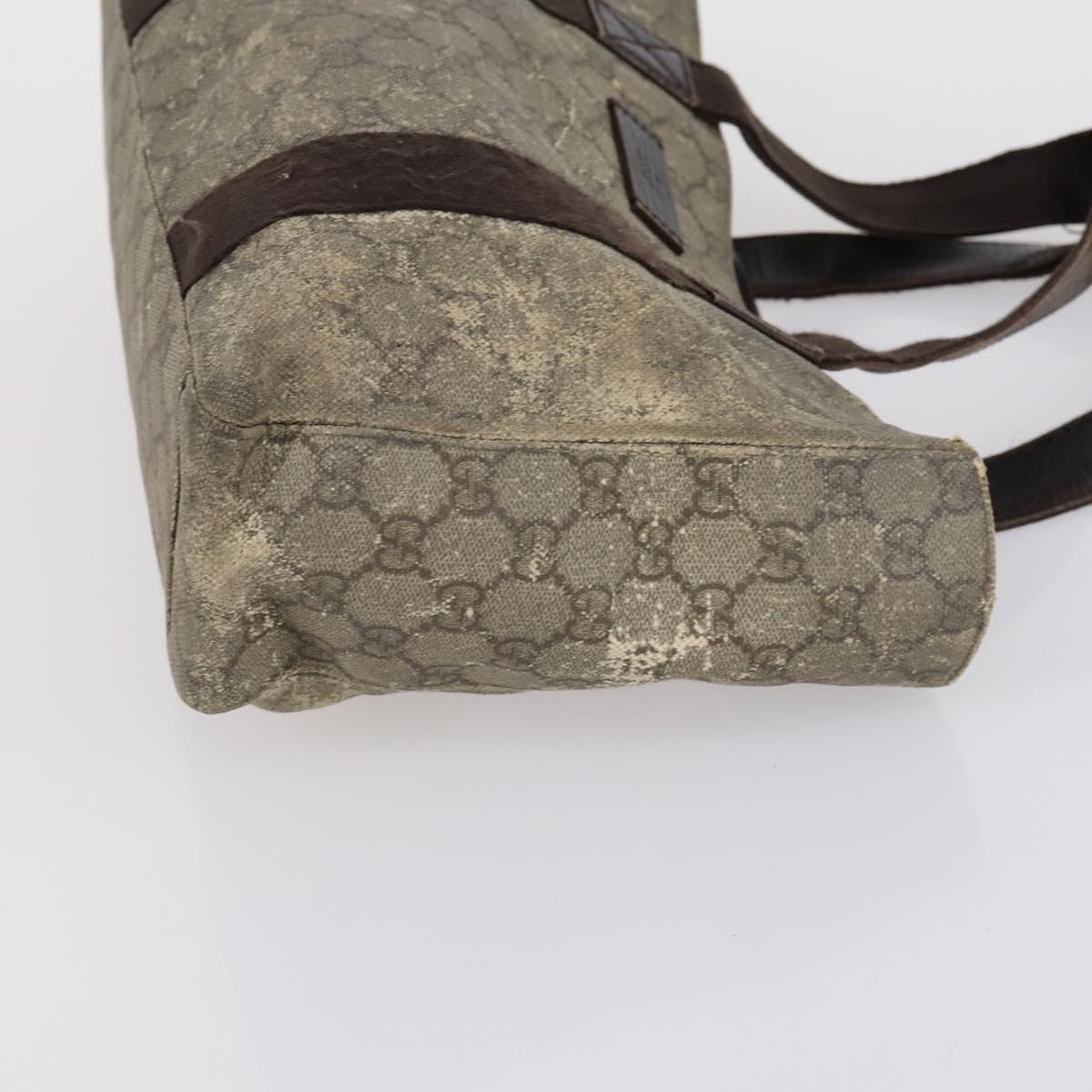 GUCCI GG Canvas Shoulder Bag Leather 3 Set Beige Black Auth 150481