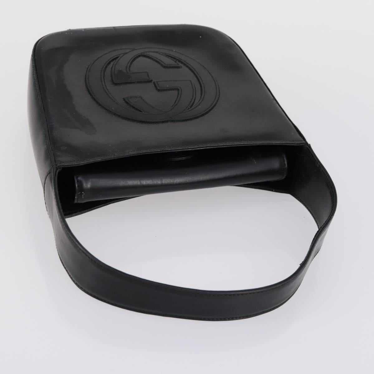 GUCCI GG Canvas Shoulder Bag Leather 3 Set Beige Black Auth 150481