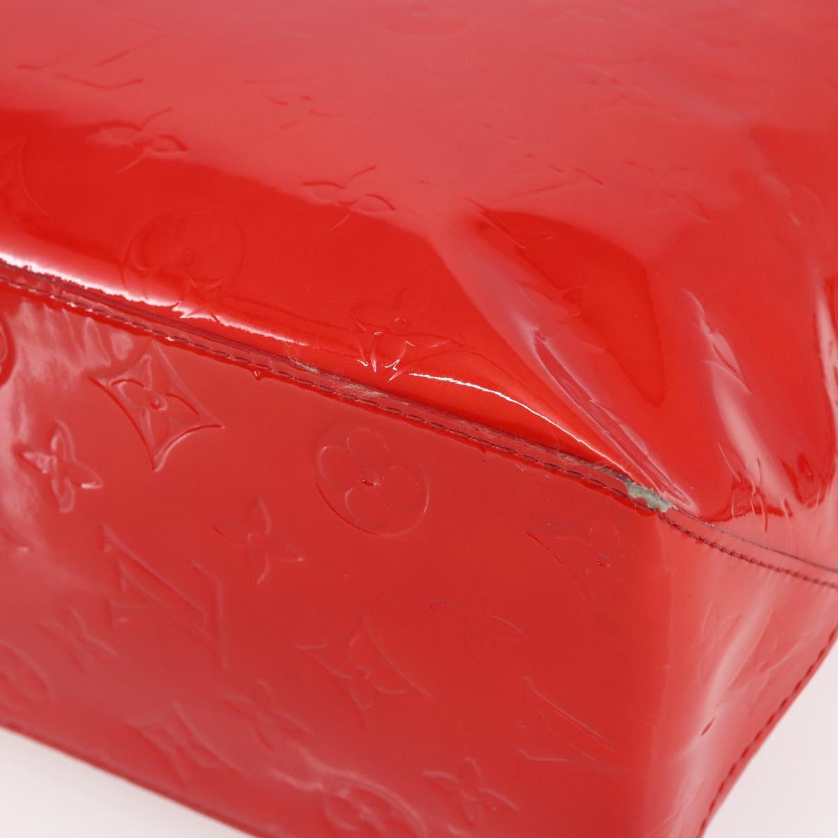 LOUIS VUITTON Monogram Vernis Reade MM Hand Bag Red Rouge M91086 LV Auth 150501