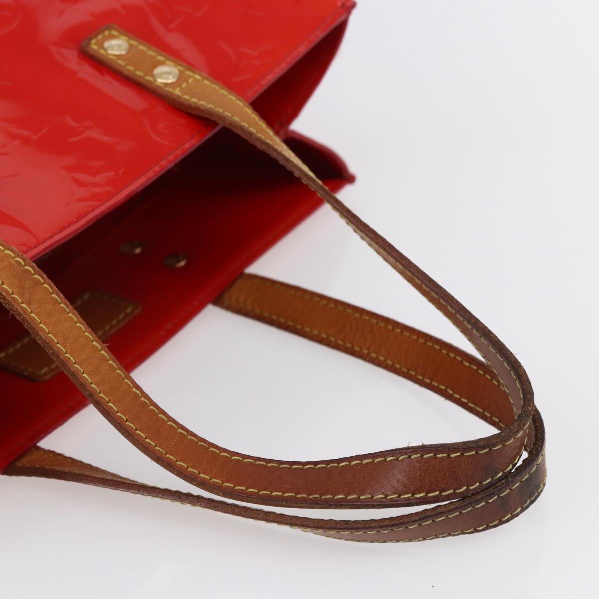 LOUIS VUITTON Monogram Vernis Reade MM Hand Bag Red Rouge M91086 LV Auth 150501