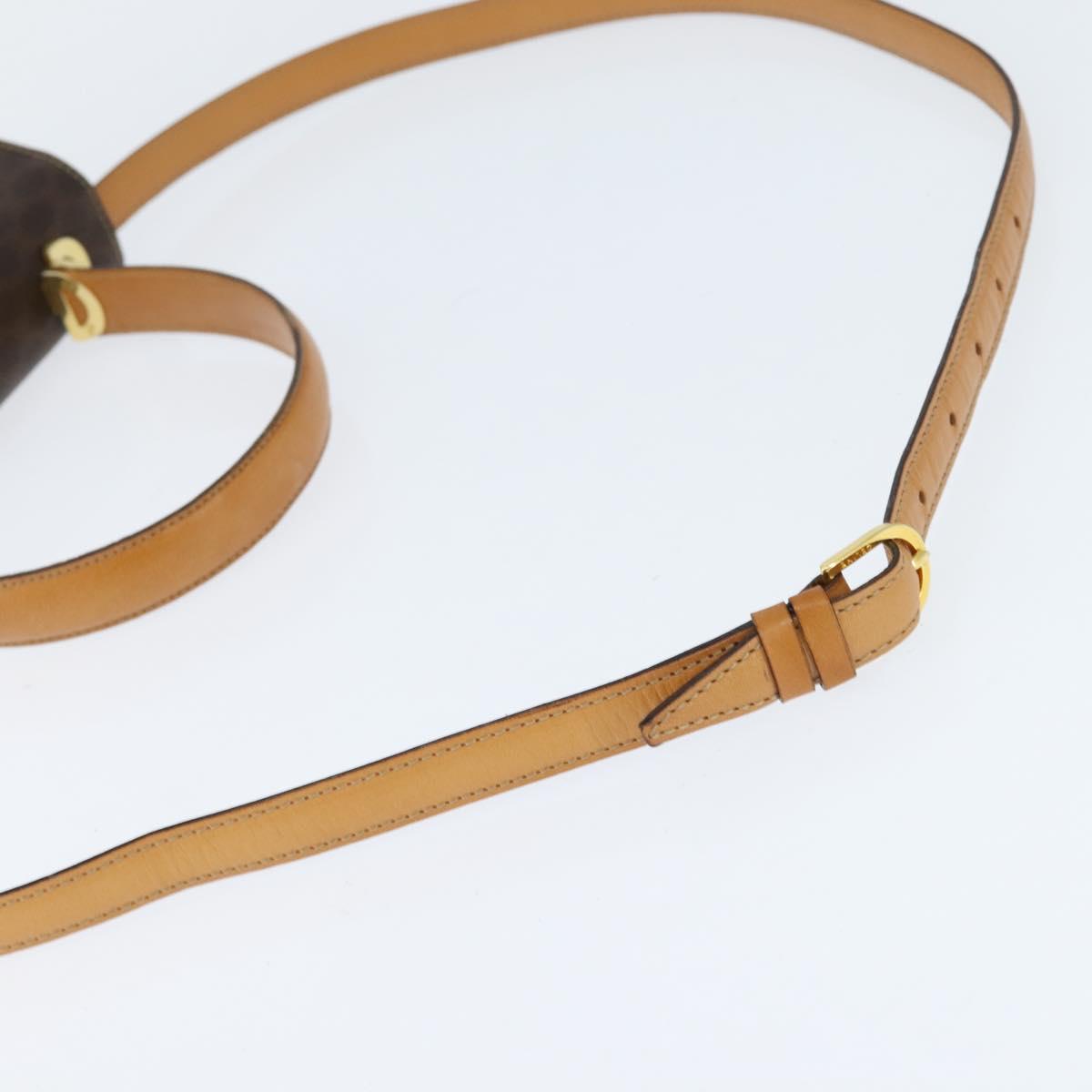 CELINE Macadam Canvas Hand Bag PVC Leather 2way Brown Gold Auth 150512