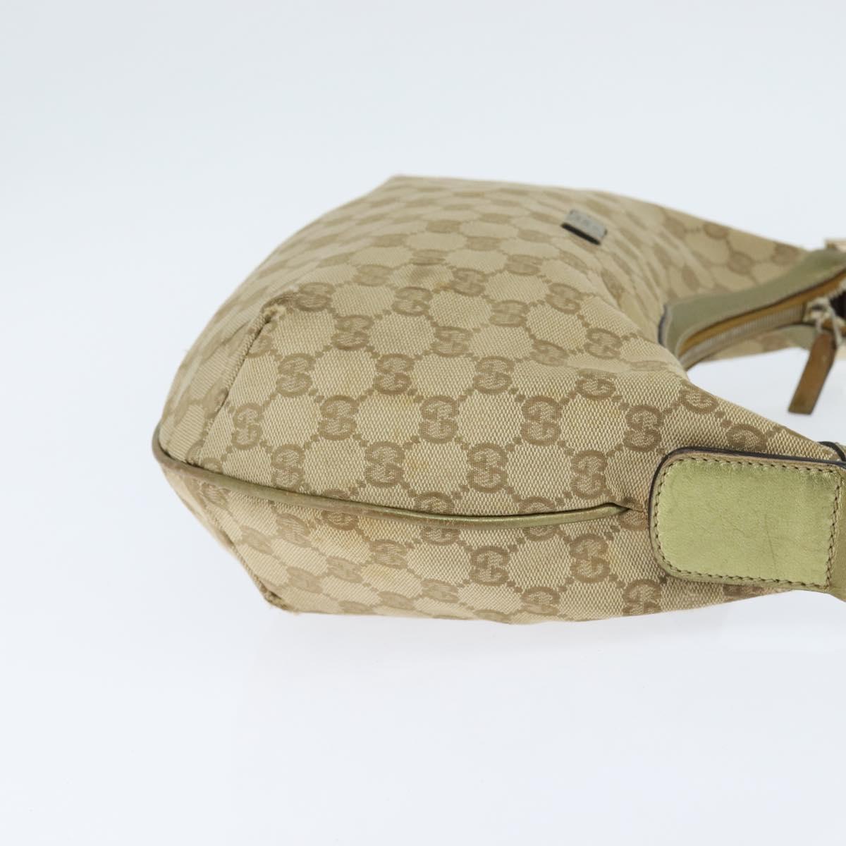 GUCCI GG Canvas Sherry Line Shoulder Bag Beige Gold 181092 Auth 150514