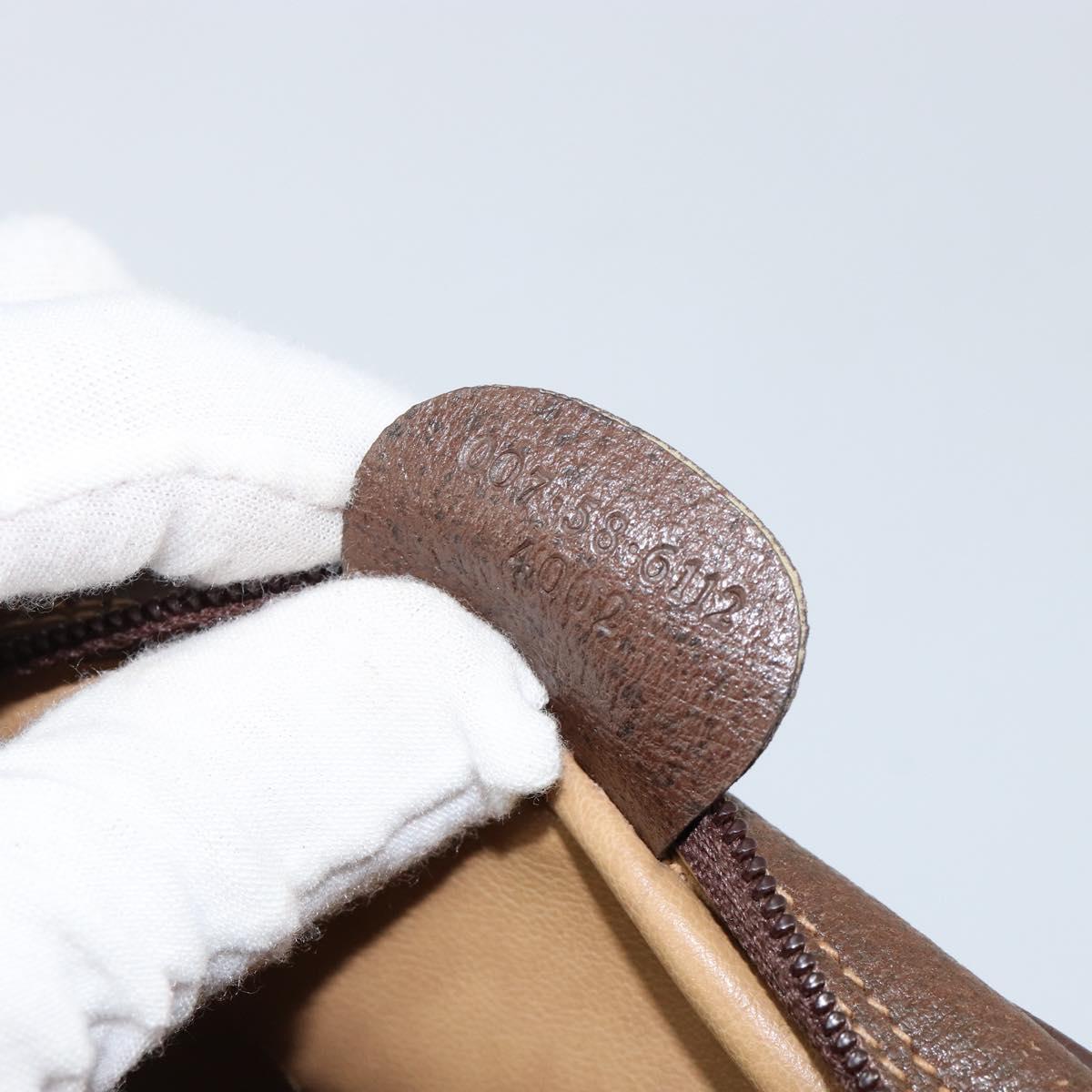 GUCCI GG Supreme Web Sherry Line Shoulder Bag PVC Beige Red Green Auth 150518