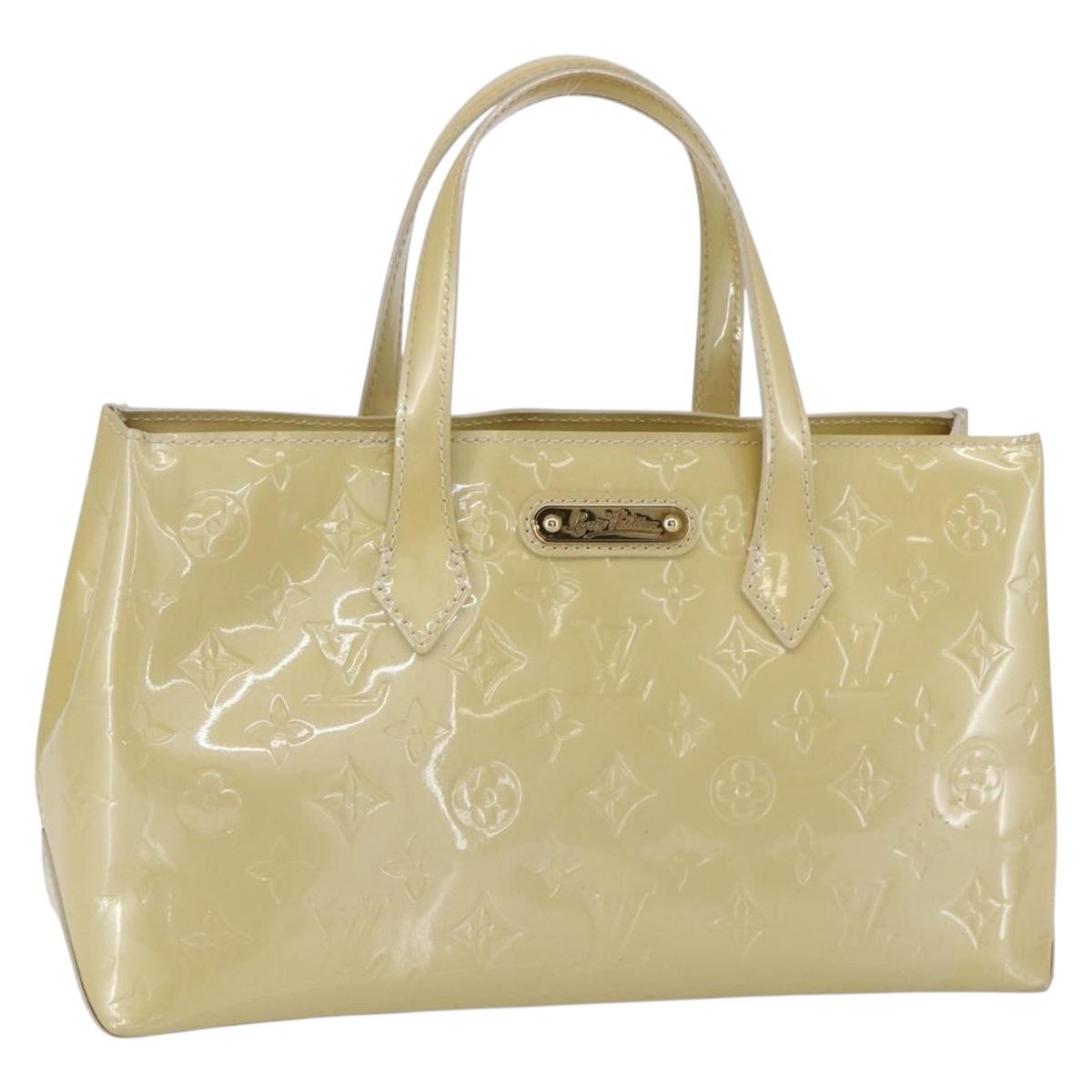 LOUIS VUITTON Monogram Vernis Wilshire PM Hand Bag Broncorail M91452 Auth 150528