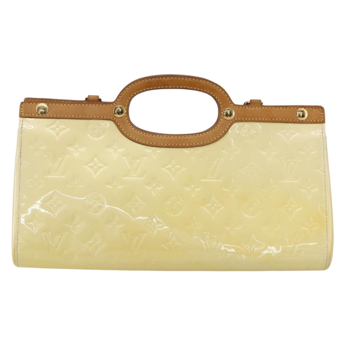 LOUIS VUITTON Monogram Vernis Roxbury Drive Hand Bag Perle M91374 Auth 150542