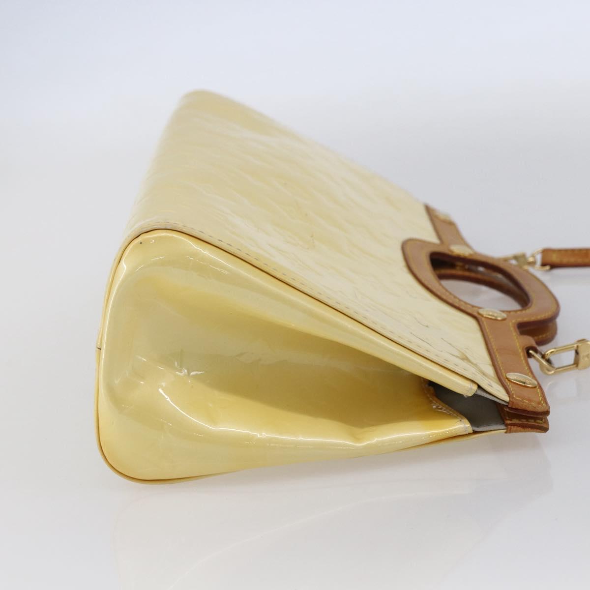 LOUIS VUITTON Monogram Vernis Roxbury Drive Hand Bag Perle M91374 Auth 150542