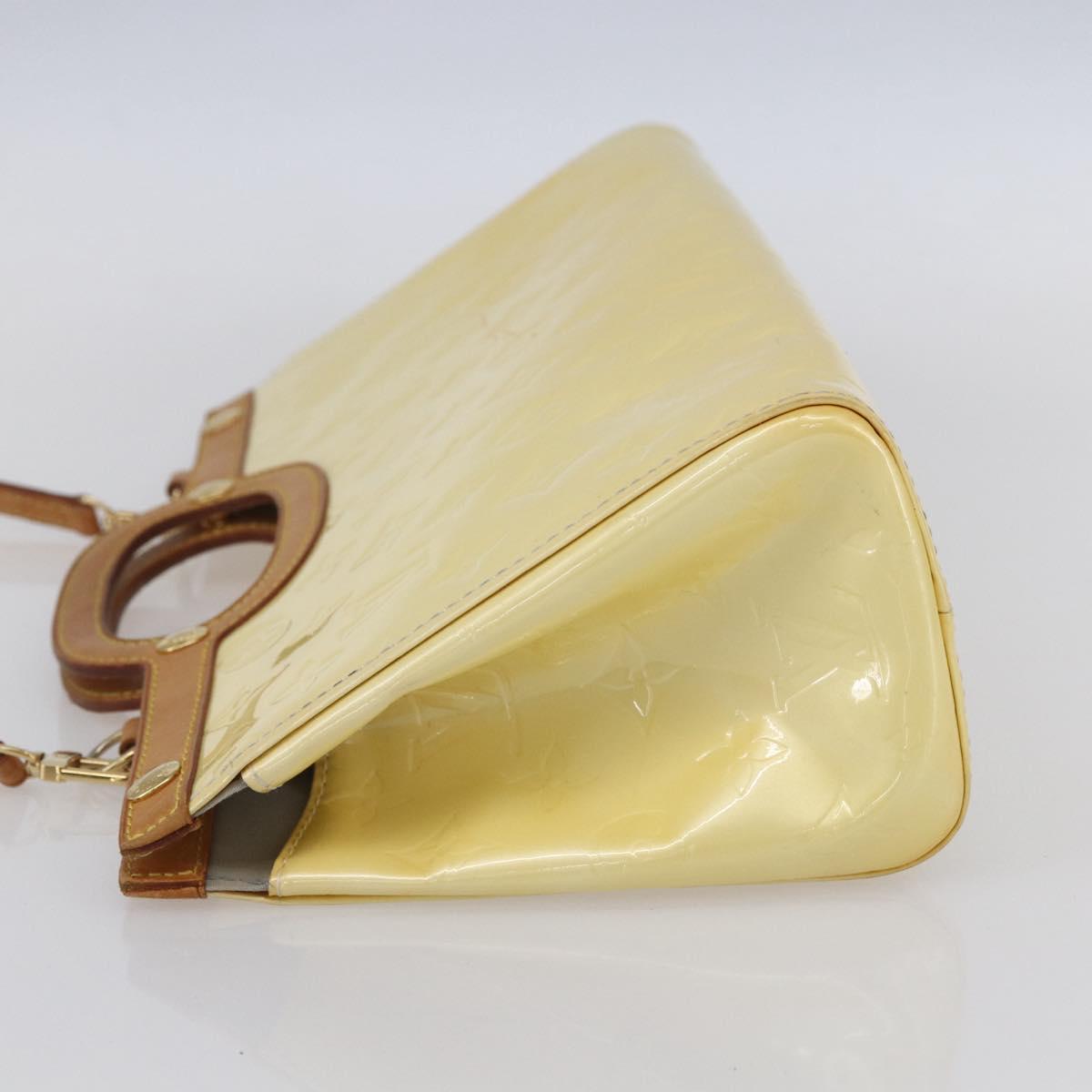 LOUIS VUITTON Monogram Vernis Roxbury Drive Hand Bag Perle M91374 Auth 150542