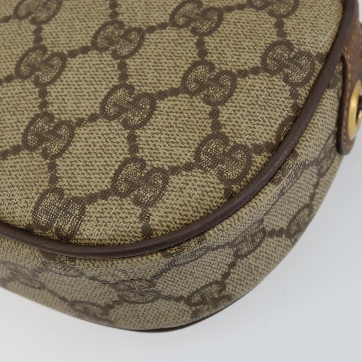 GUCCI GG Supreme Web Sherry Line Shoulder Bag PVC Beige Red Auth 150543