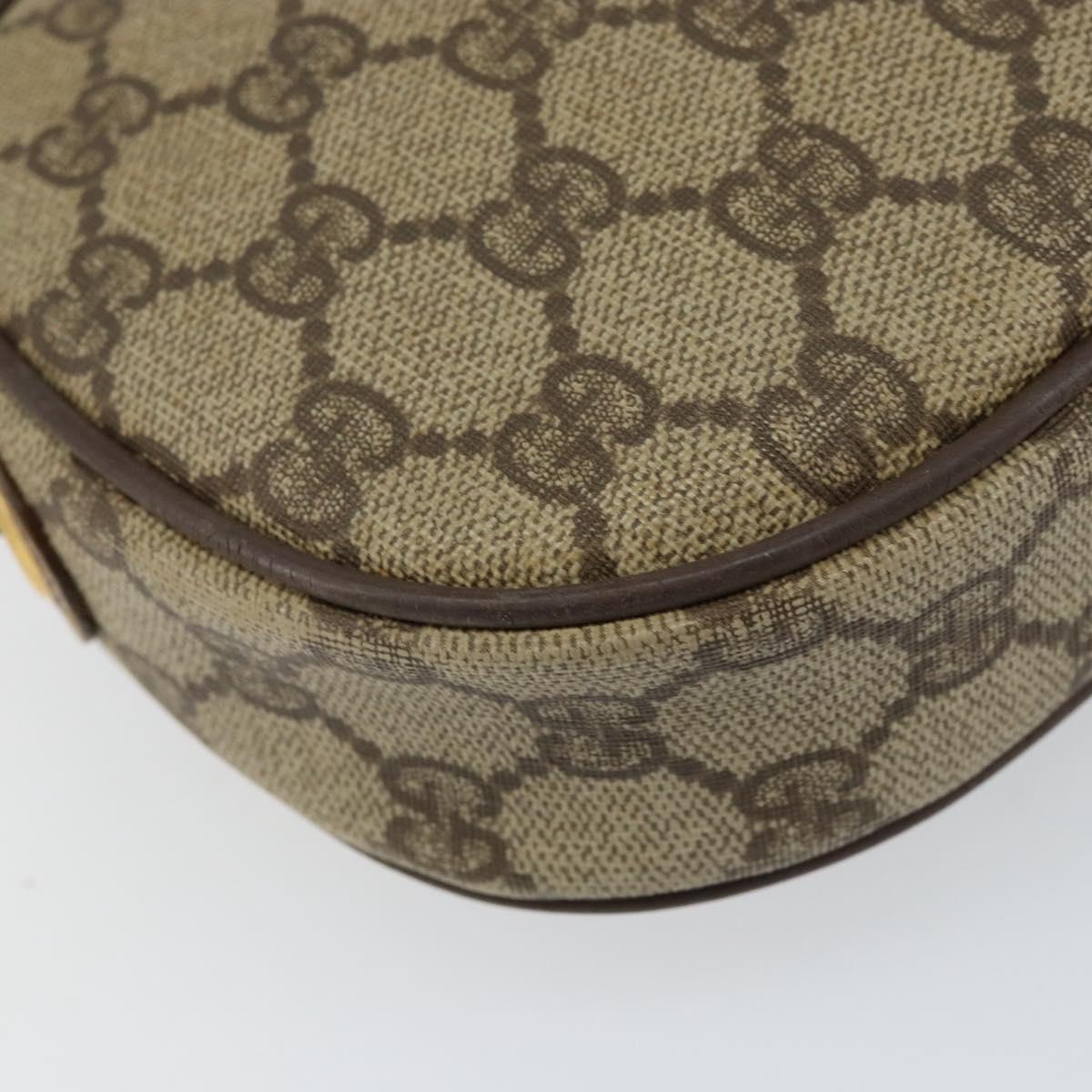 GUCCI GG Supreme Web Sherry Line Shoulder Bag PVC Beige Red Auth 150543