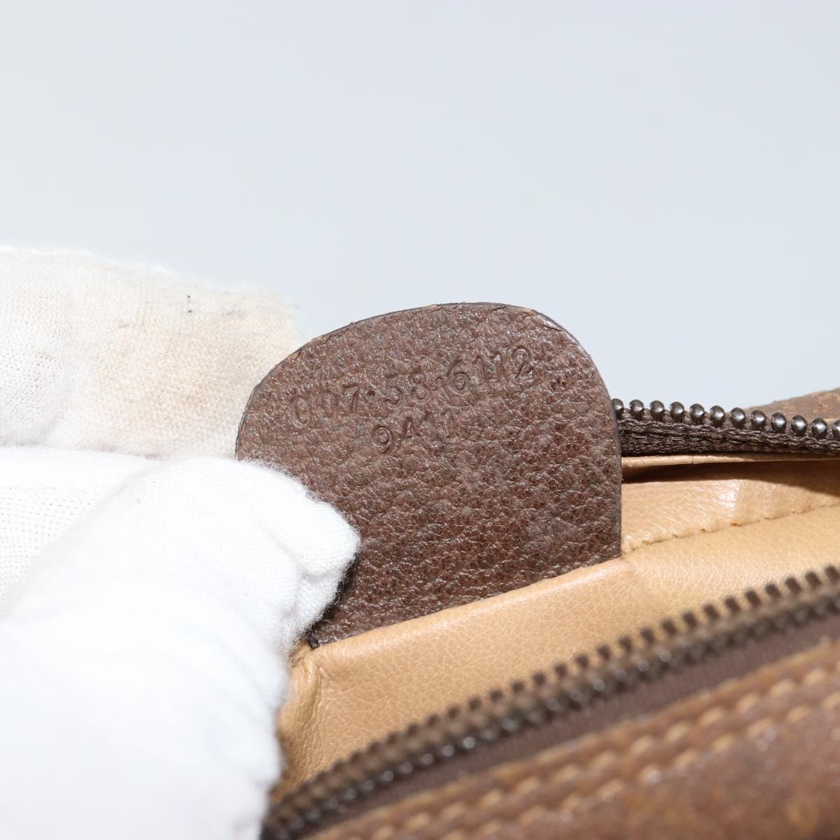 GUCCI GG Supreme Web Sherry Line Shoulder Bag PVC Beige Red Auth 150543