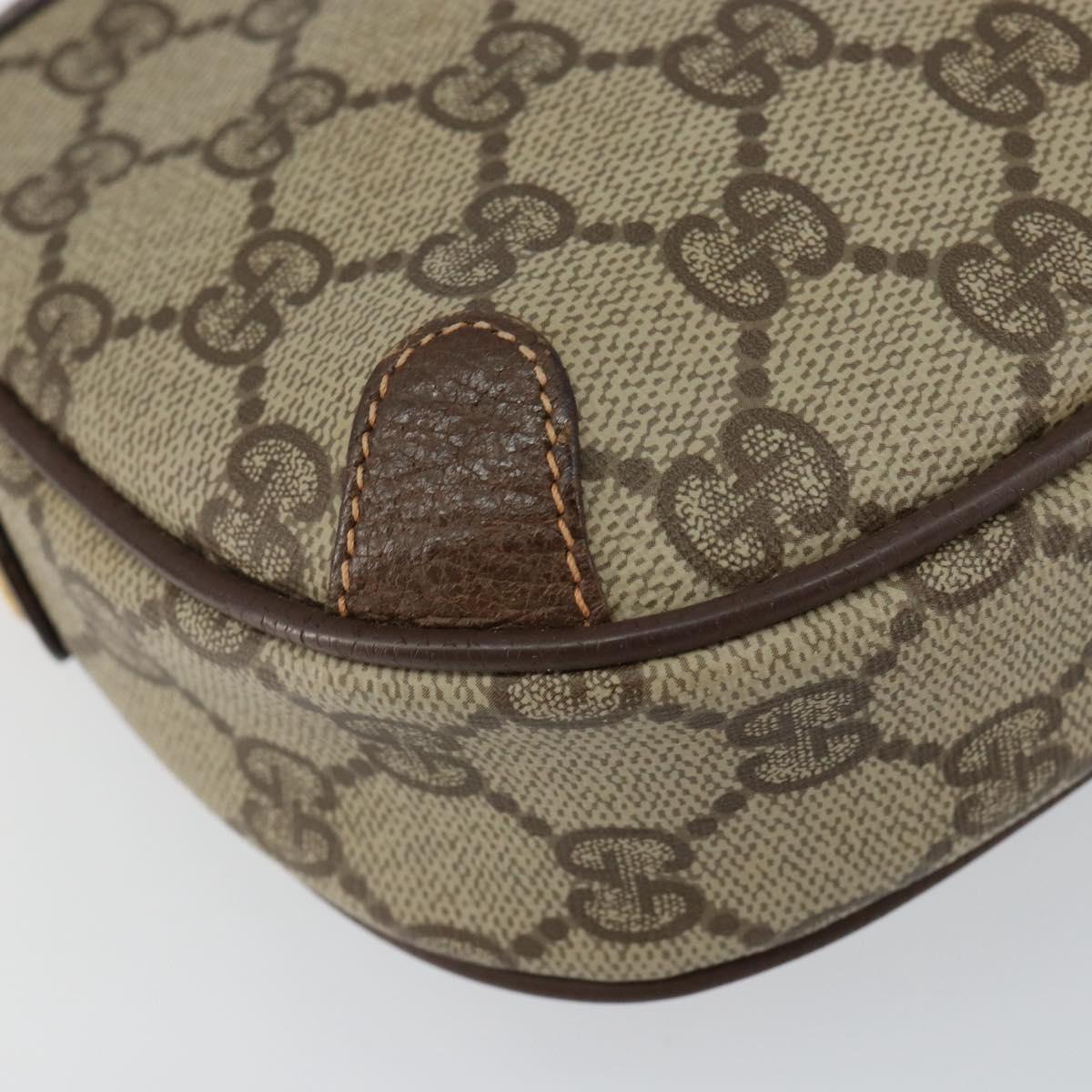 GUCCI GG Supreme Web Sherry Line Bag PVC Beige Red 156 02 066 Auth 150544