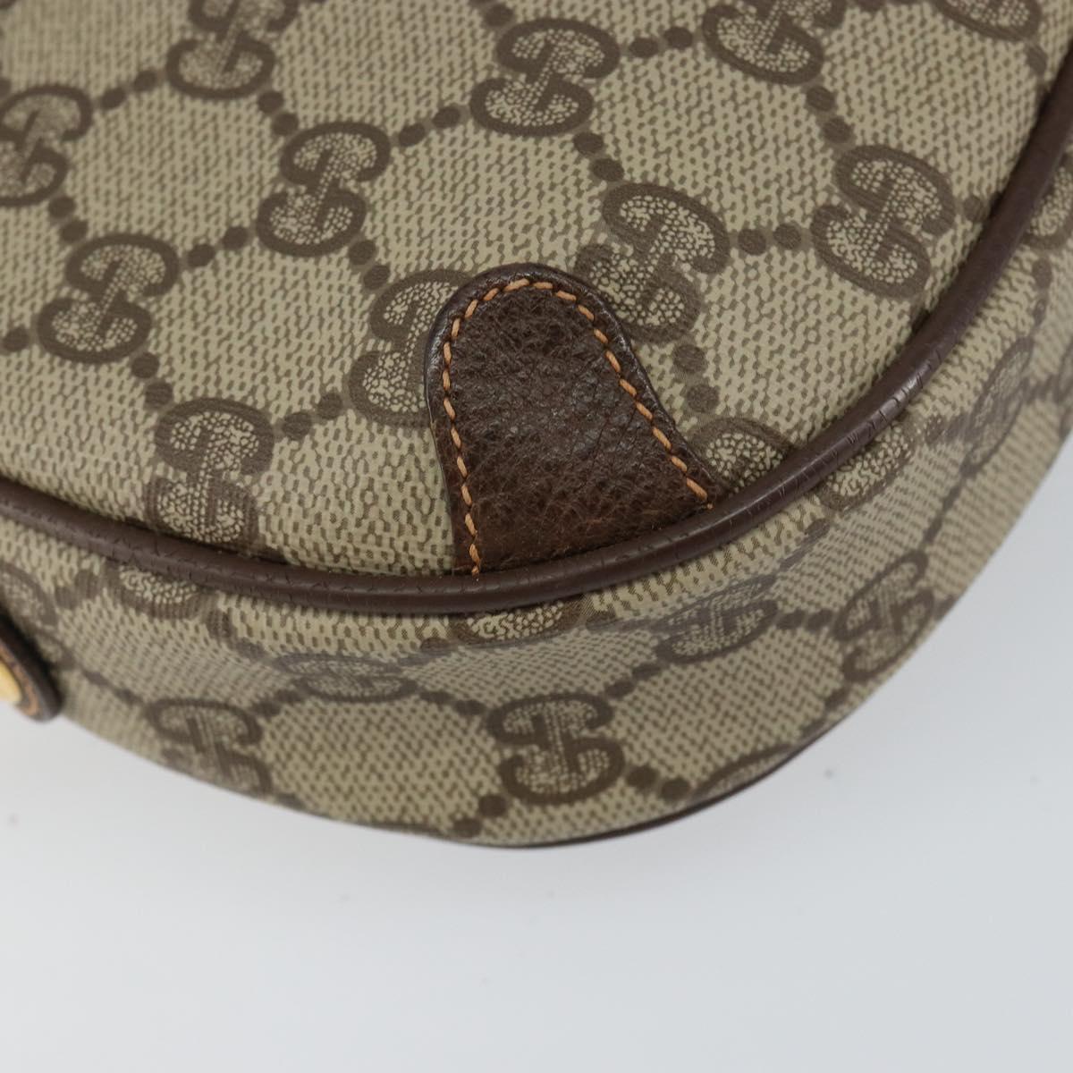 GUCCI GG Supreme Web Sherry Line Bag PVC Beige Red 156 02 066 Auth 150544