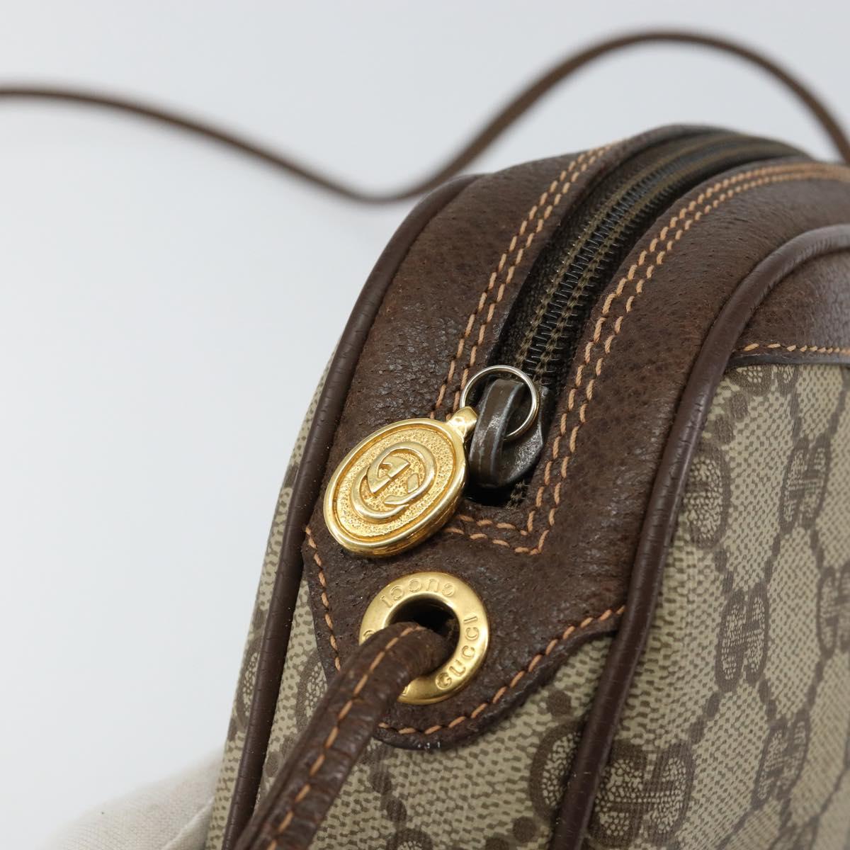 GUCCI GG Supreme Web Sherry Line Bag PVC Beige Red 156 02 066 Auth 150544