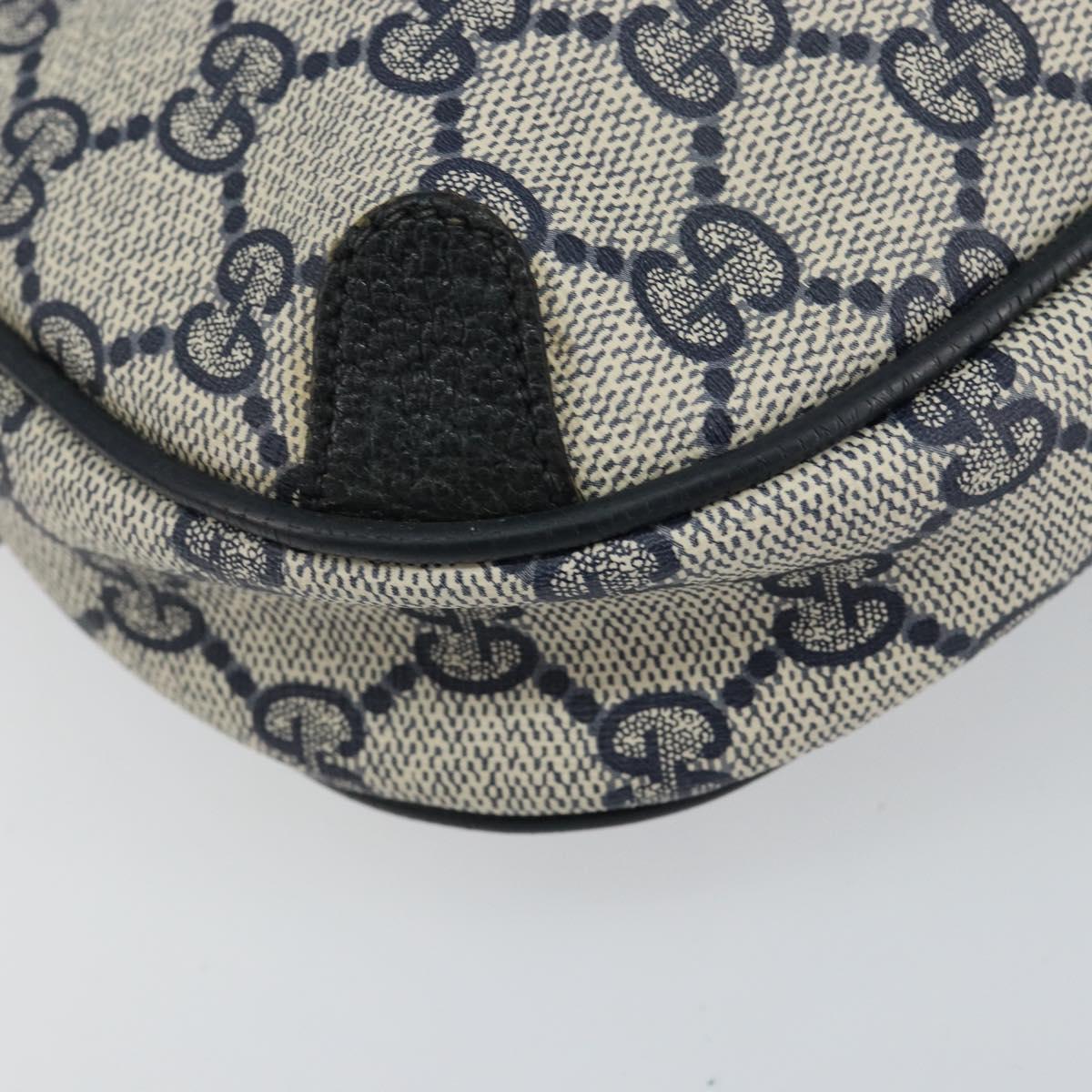 GUCCI GG Supreme Sherry Line Shoulder Bag PVC Navy Red 89 02 066 Auth 150546