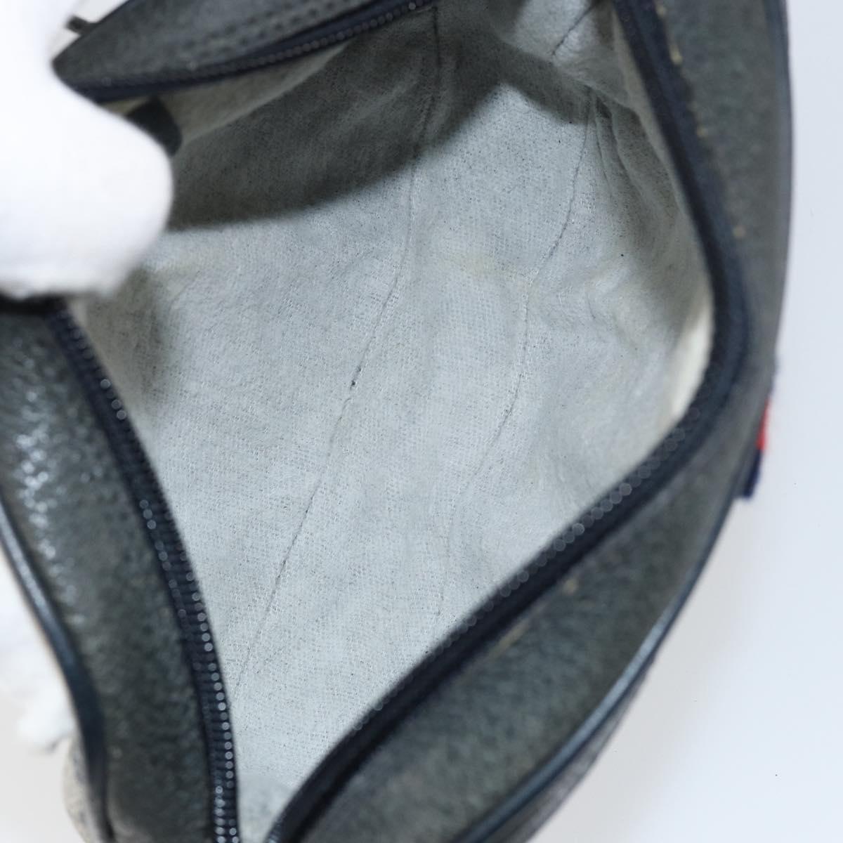 GUCCI GG Supreme Sherry Line Shoulder Bag PVC Navy Red 89 02 066 Auth 150546