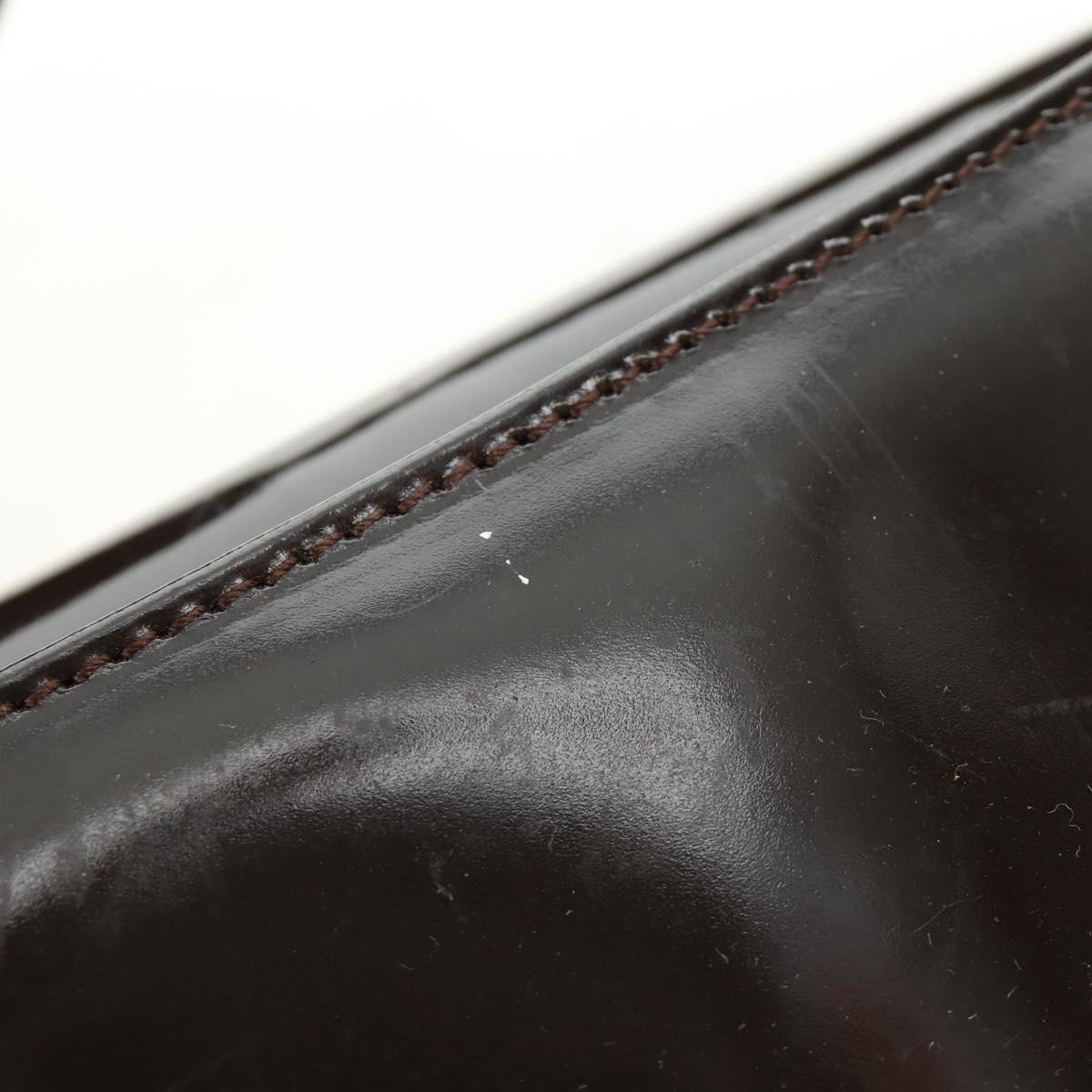 GUCCI Soho Shoulder Bag Patent leather Brown Silver 000 1046 0506 Auth 150547