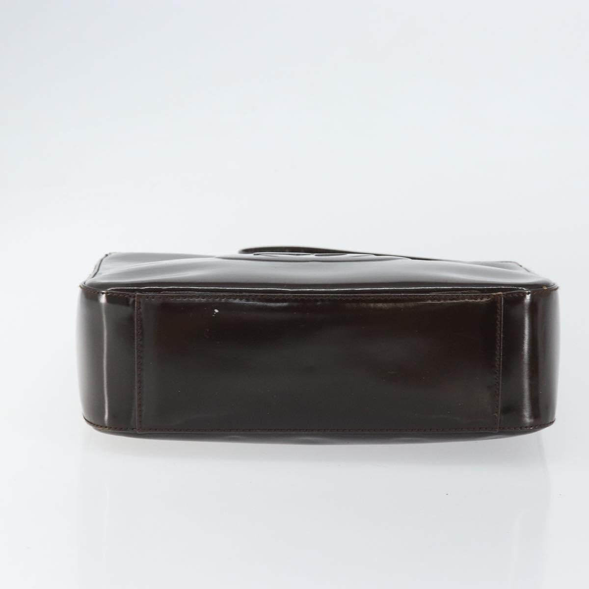 GUCCI Soho Shoulder Bag Patent leather Brown Silver 000 1046 0506 Auth 150547
