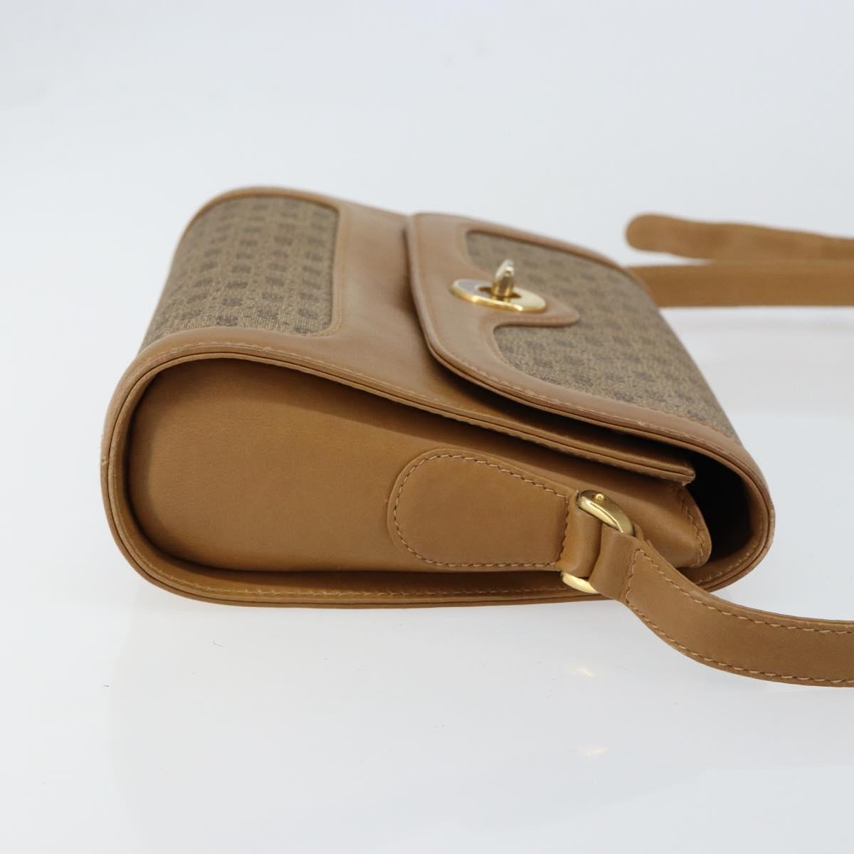 GUCCI Micro GG Supreme Shoulder Bag PVC Beige Gold Auth 150552