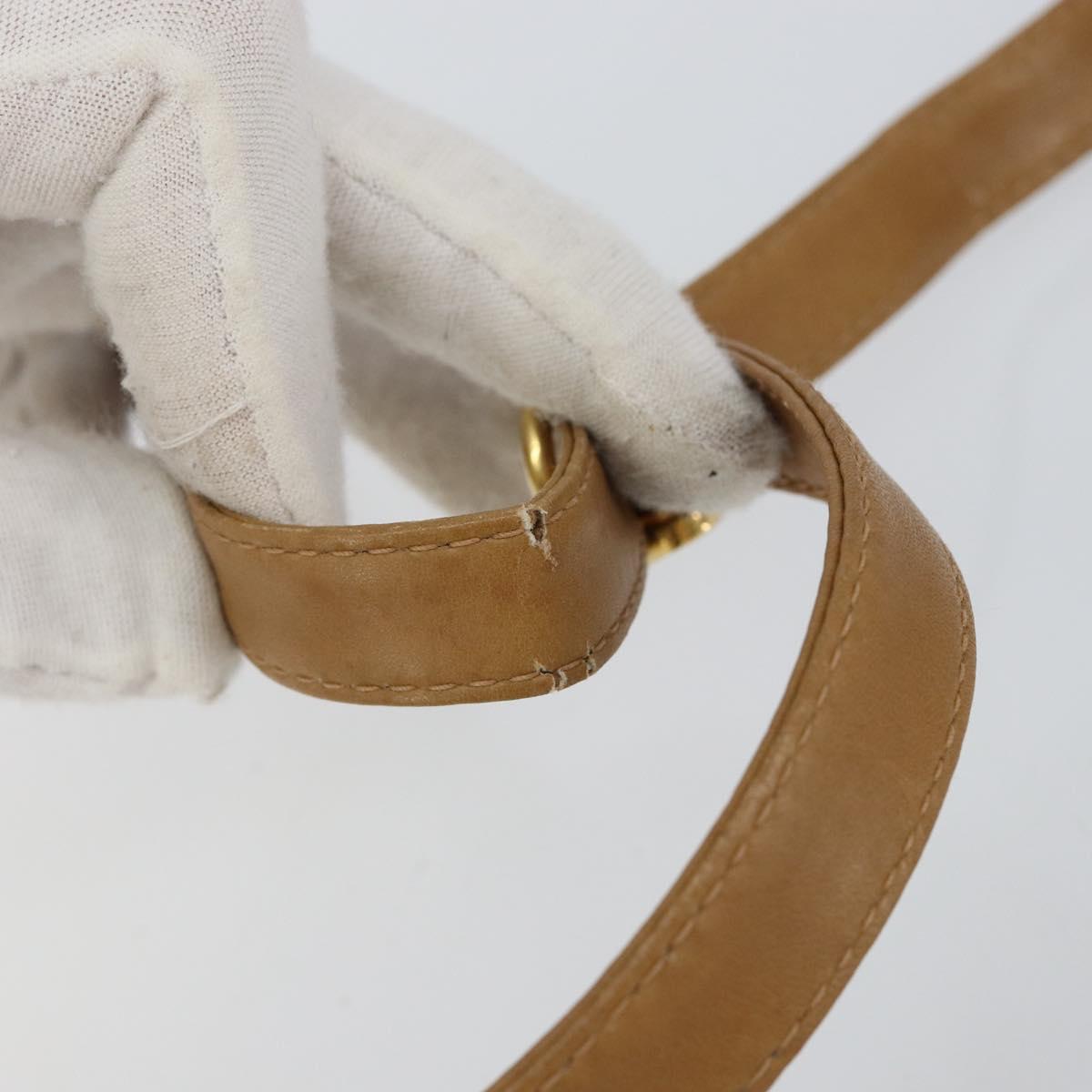 GUCCI Micro GG Supreme Shoulder Bag PVC Beige Gold Auth 150552
