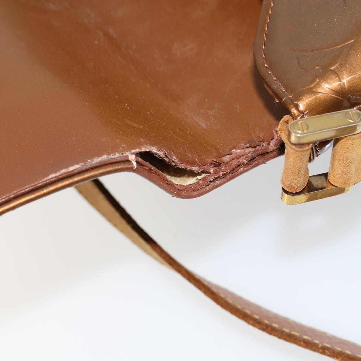 LOUIS VUITTON Monogram Vernis Thompson Street Bag Bronze M91124 LV Auth 150557