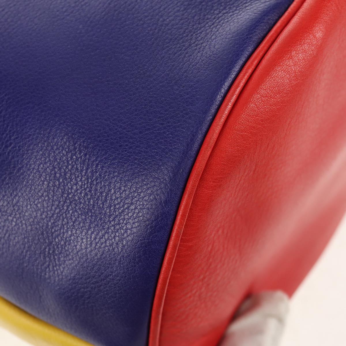 CELINE Shoulder Bag Leather Multicolor Gold Auth 150568
