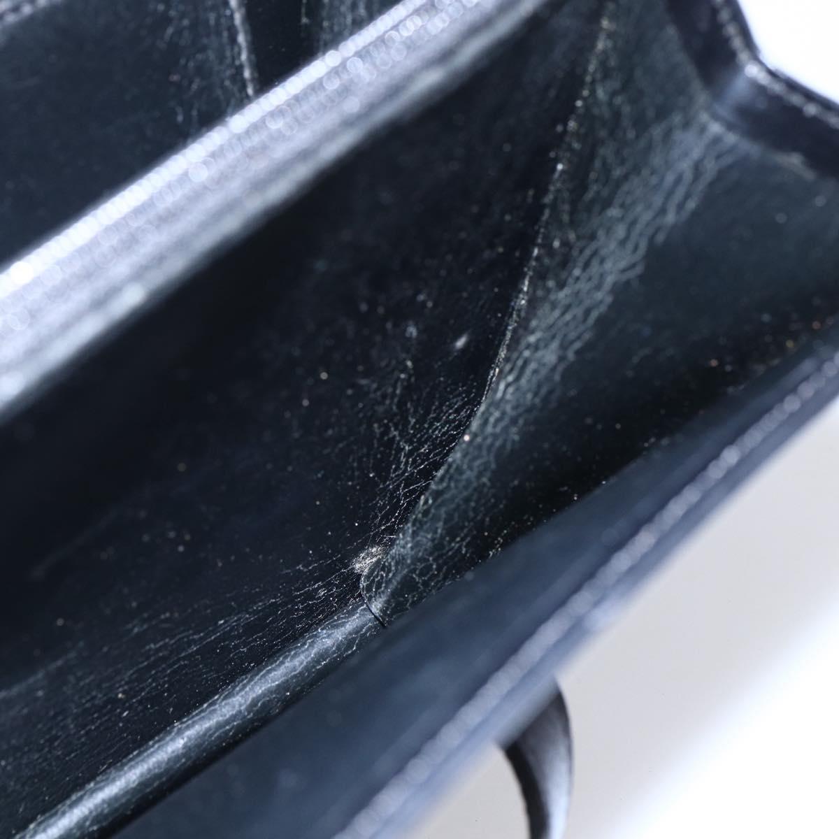 Christian Dior Hand Bag Leather Black Gold Auth 150570