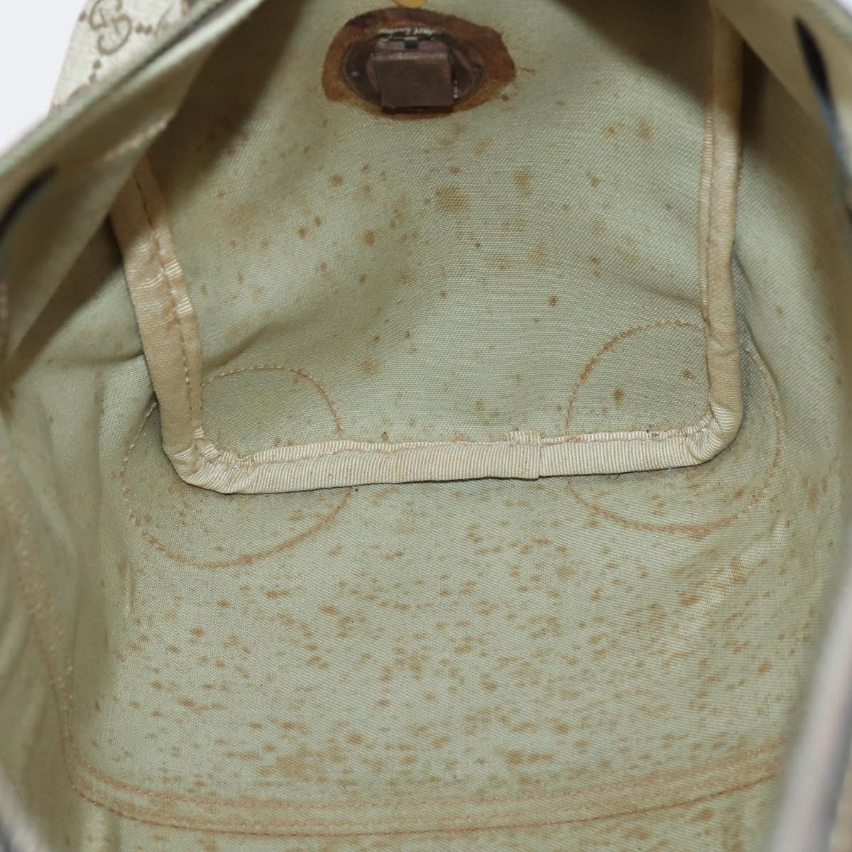 GUCCI GG Supreme Web Sherry Line Boston Bag PVC Beige Gold Auth 150574