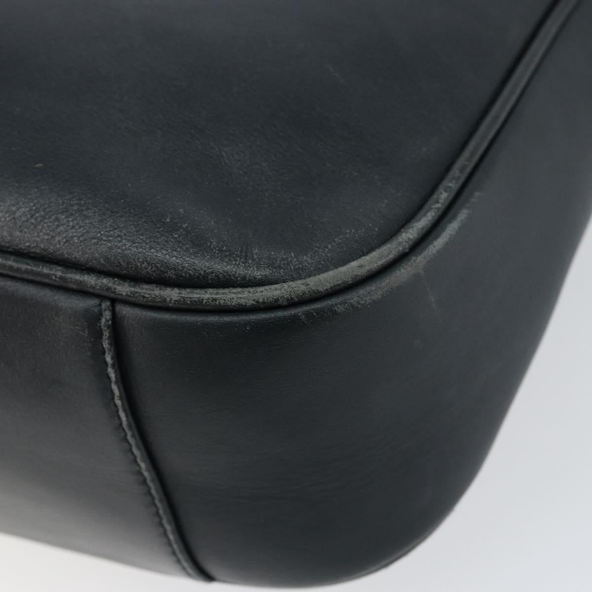 GUCCI Bamboo Hand Bag Leather Black Gold 001 3444 1638 Auth 150577