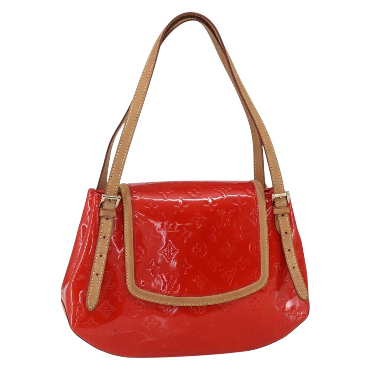 LOUIS VUITTON Monogram Vernis Biscayne Bay GM Bag Rouge M91287 LV Auth 150582