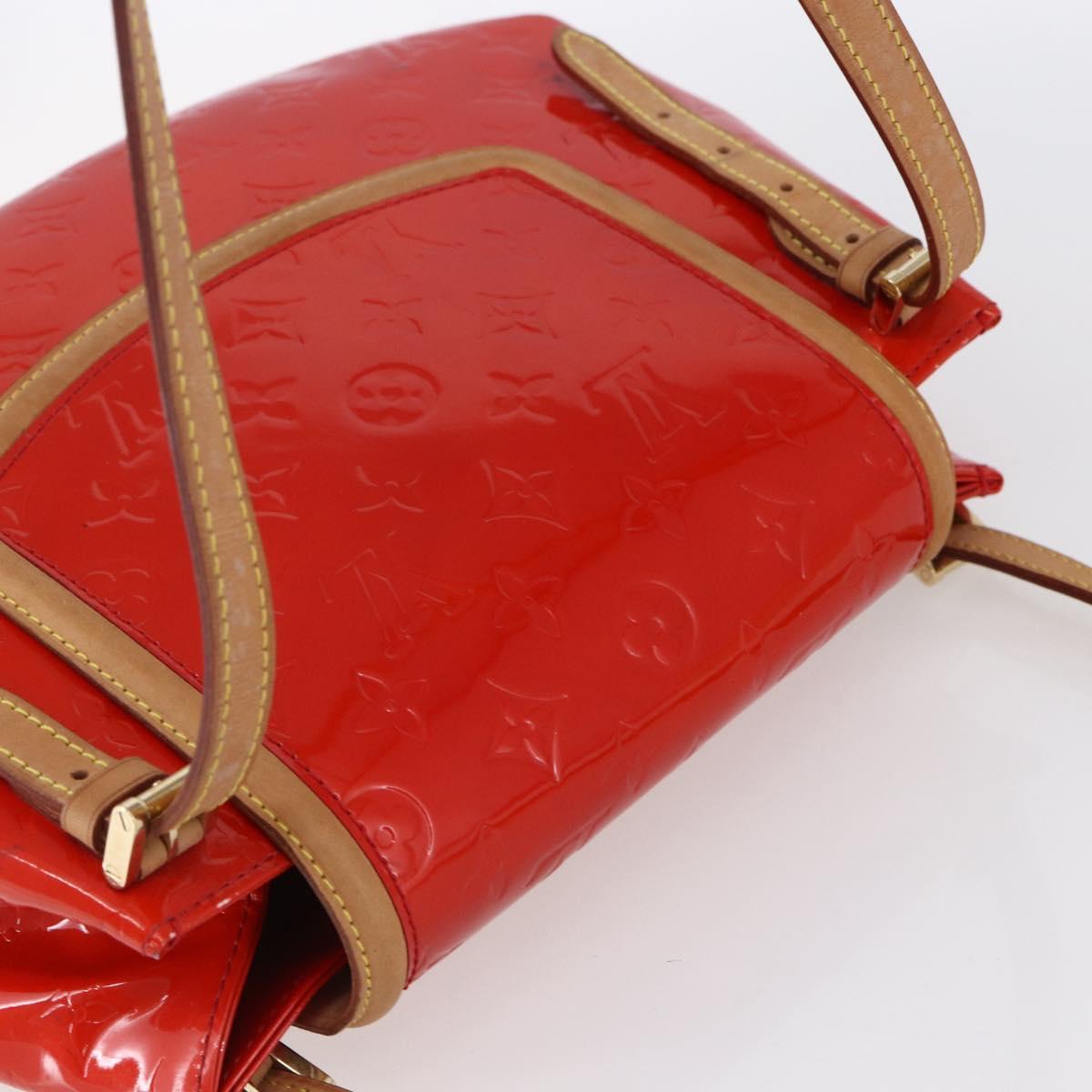 LOUIS VUITTON Monogram Vernis Biscayne Bay GM Bag Rouge M91287 LV Auth 150582